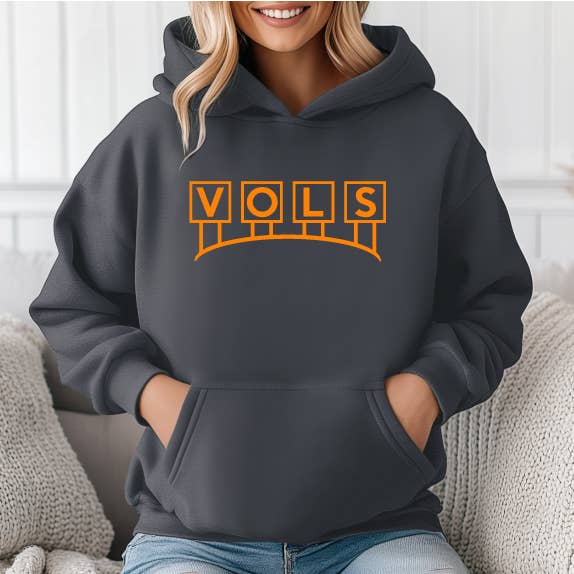 Vols Stadium Billboard, Dark Heather Gray Crew Fleece Hoodie T-Shirts, Sweatshirt | PodTeesHub.com