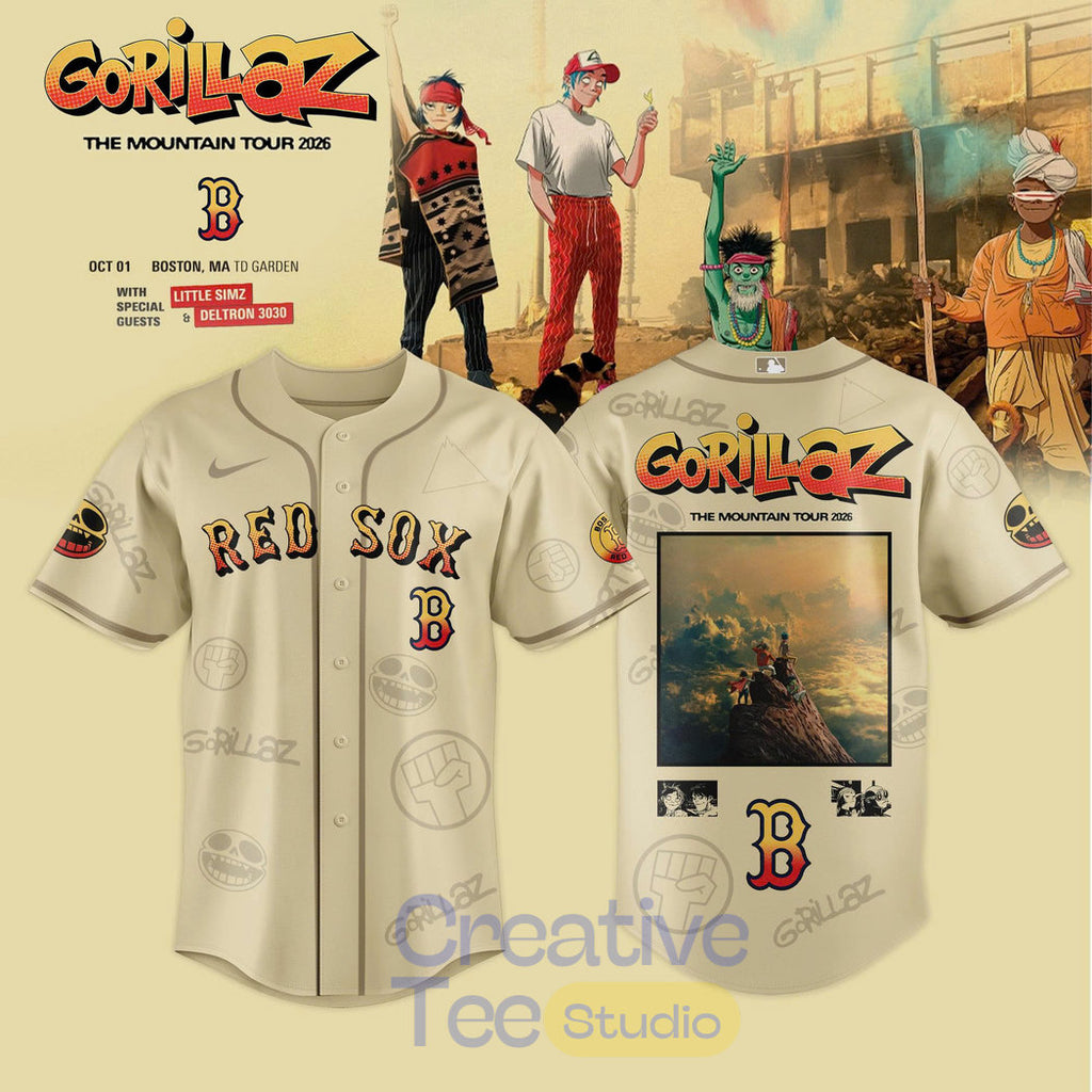 Boston Red Sox x Gorillaz ‘The Mountain Tour 2026’ Baseball Jersey