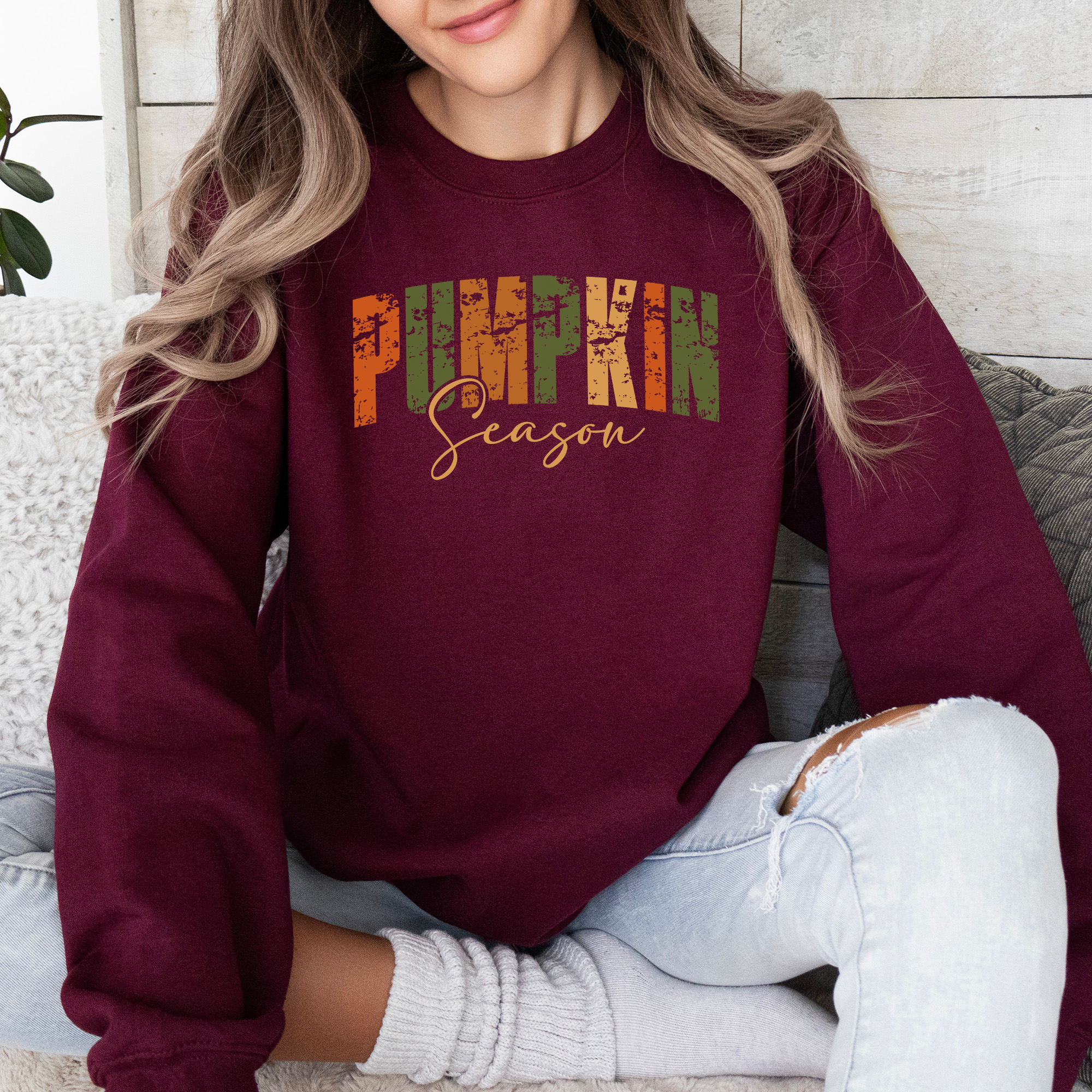 Pumpkin Season, Fall Retro Varsity, Autumn Sweatshirt T-Shirts, Hoodie | PodTeesHub.com