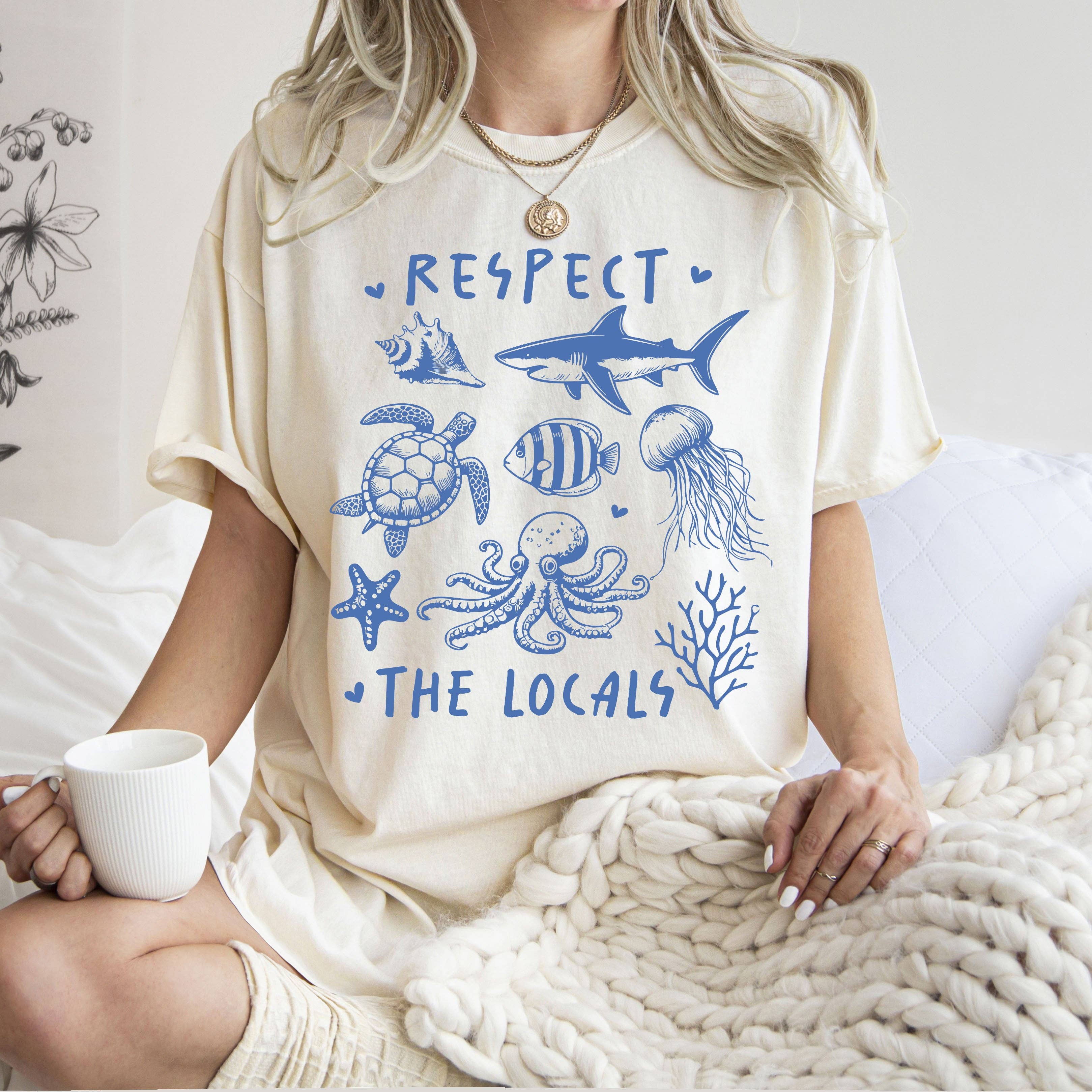 Respect the Locals, Sea Turtle, Lake, Fishing, Summer Tshirt Hoodie, Sweatshirt | PodTeesHub.com