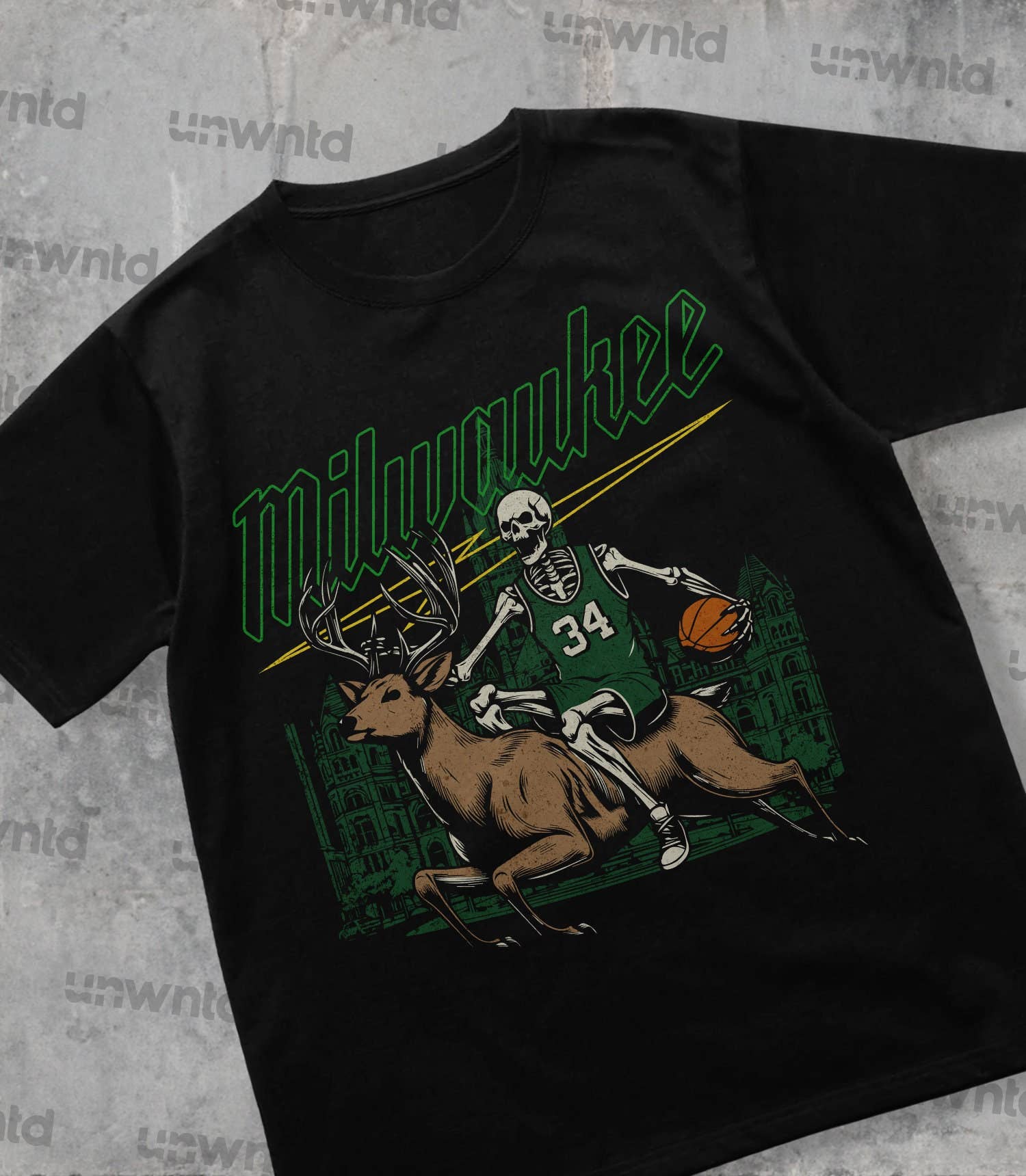 Milwaukee Basketball Shirt - Vintage Skeleton Graphic Tee Hoodie, Sweatshirt | PodTeesHub.com