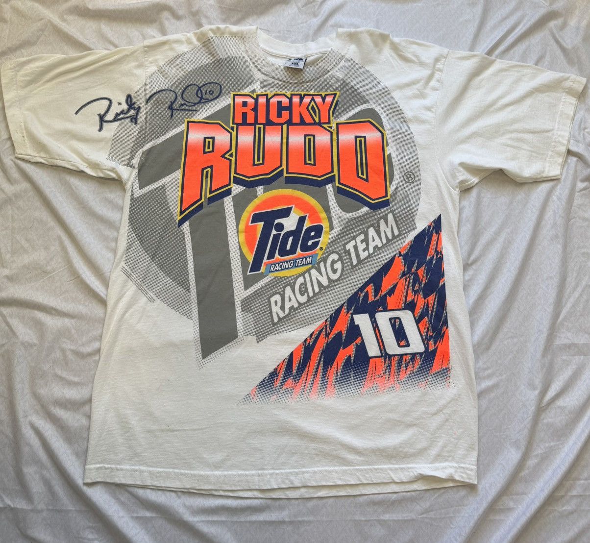 Nascar Vintage Ricky Rudd White Nascar Aop Racing Team Tee Hoodie, Sweatshirt | PodTeesHub.com
