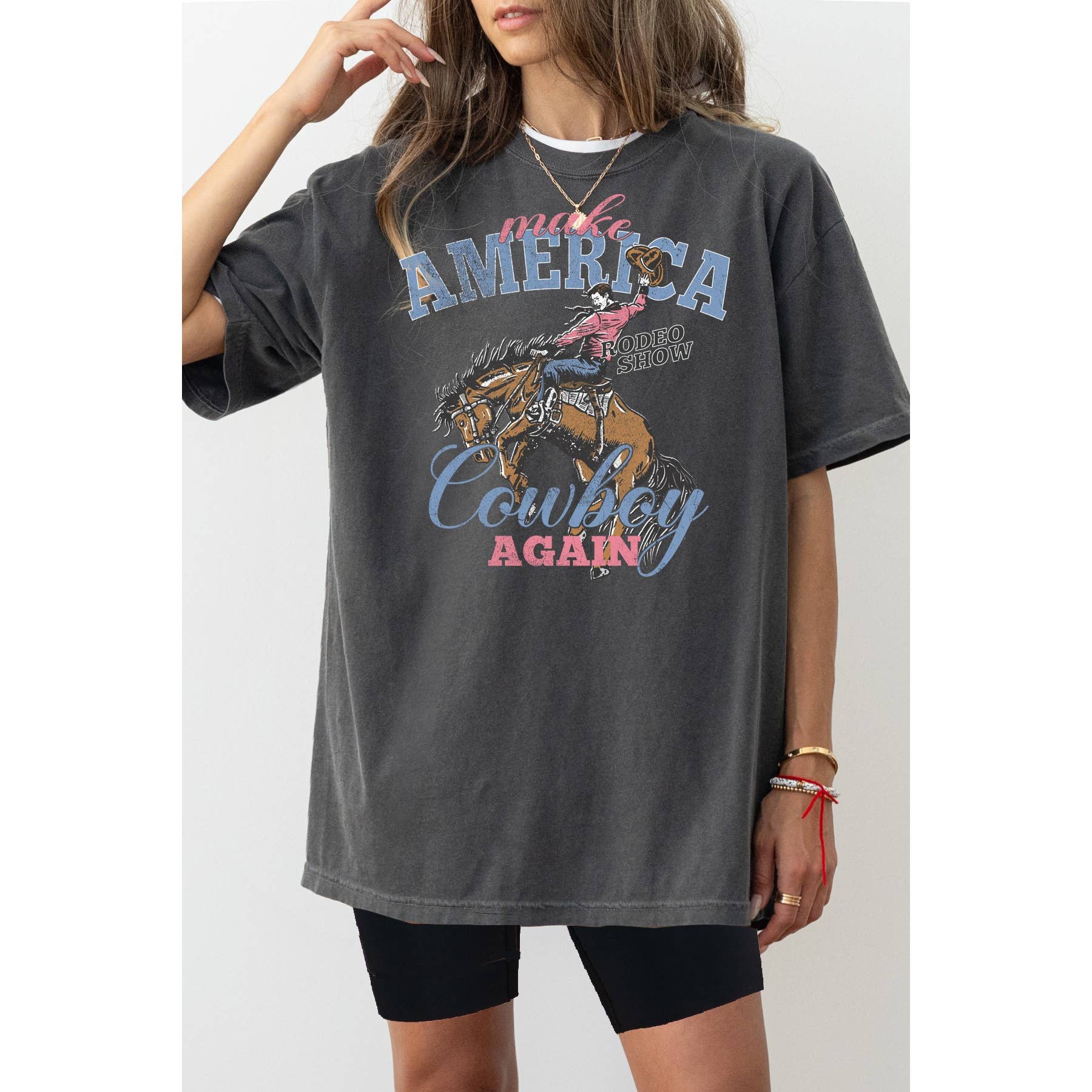 Make America Cowboy Again Oversized Unisex Tee Hoodie, Sweatshirt | PodTeesHub.com