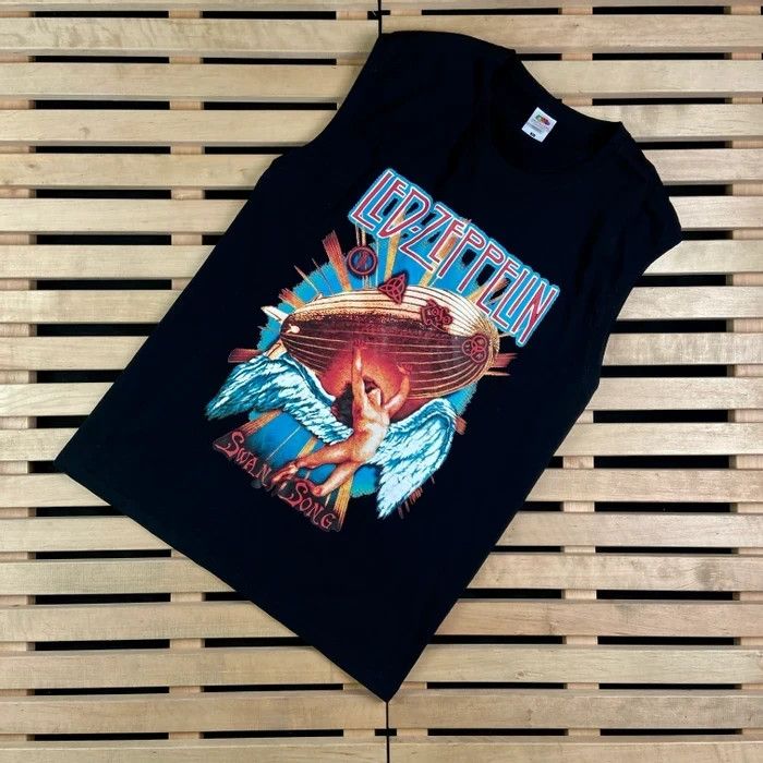 Led Zeppelin X Vintage Mens Vintage T Shirt Jersey Led Zeppelin Swan Song Size Xl Hoodie, Sweatshirt | PodTeesHub.com