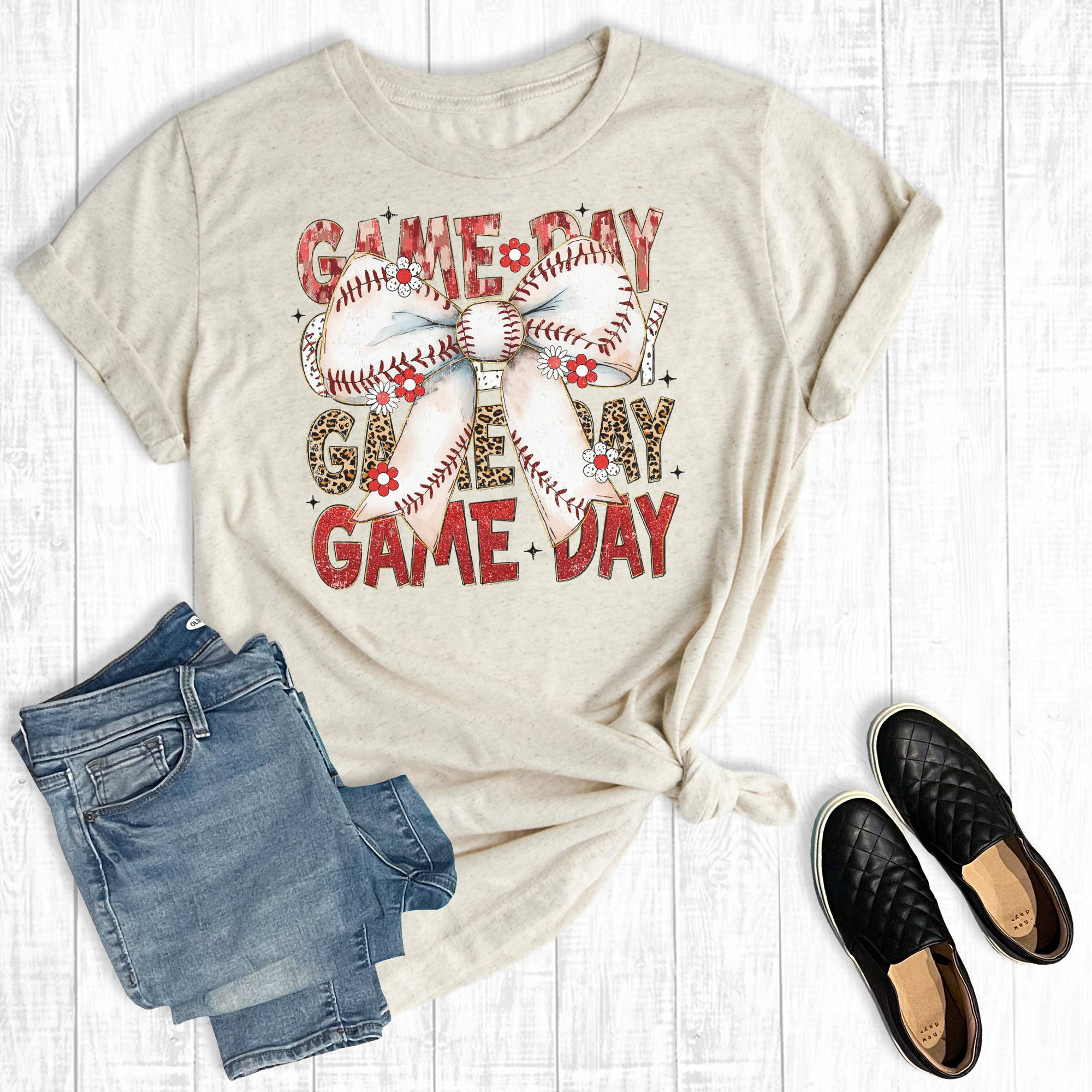 Baseball Gameday Coquette Bow Graphic Tee Hoodie, Sweatshirt | PodTeesHub.com