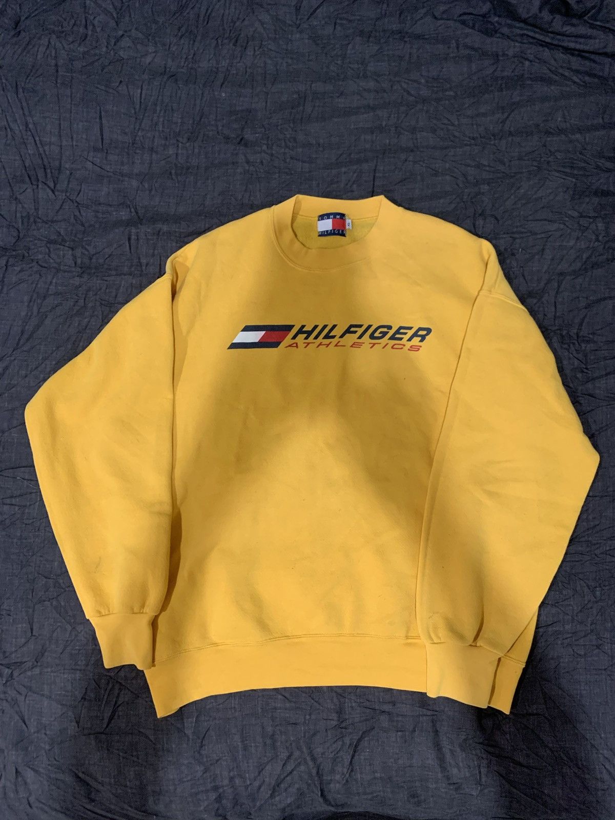 Vintage Tommy Hilfiger Athletic Yellow Crew Neck T-Shirts, Hoodie, Sweatshirt | PodTeesHub.com
