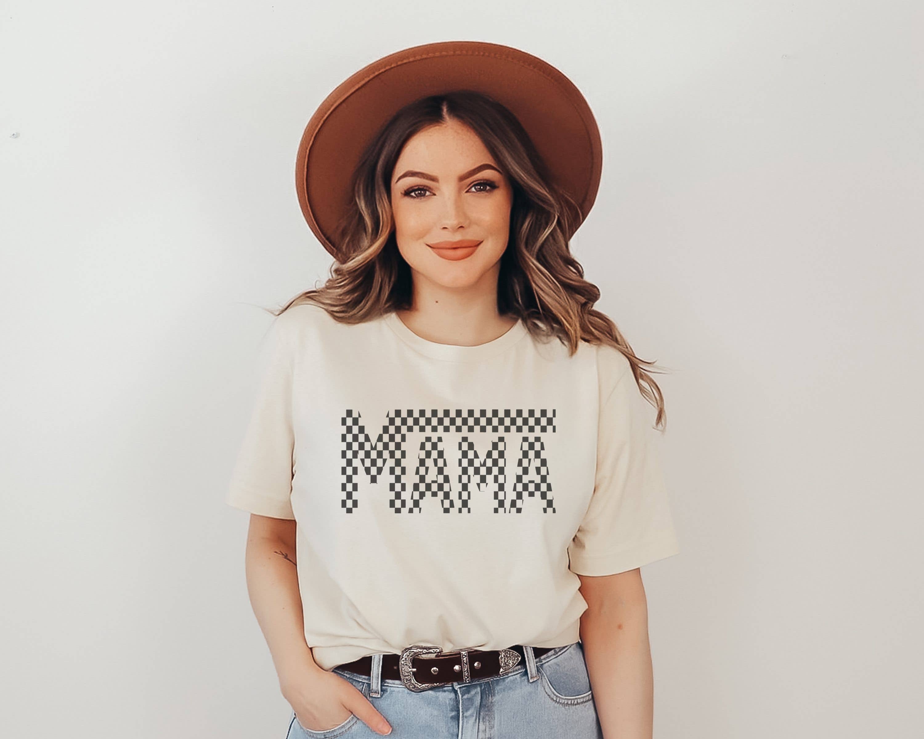 Retro Mama Checker Graphic Tee Hoodie, Sweatshirt | PodTeesHub.com
