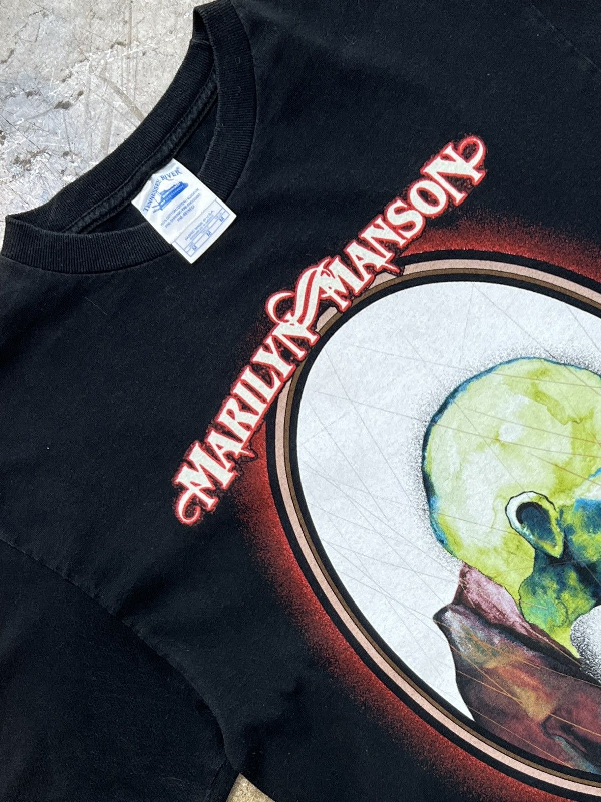 Band Tees Vintage 2003 Marilyn Manson Grotesque Tennesse River Medium Hoodie, Sweatshirt | PodTeesHub.com