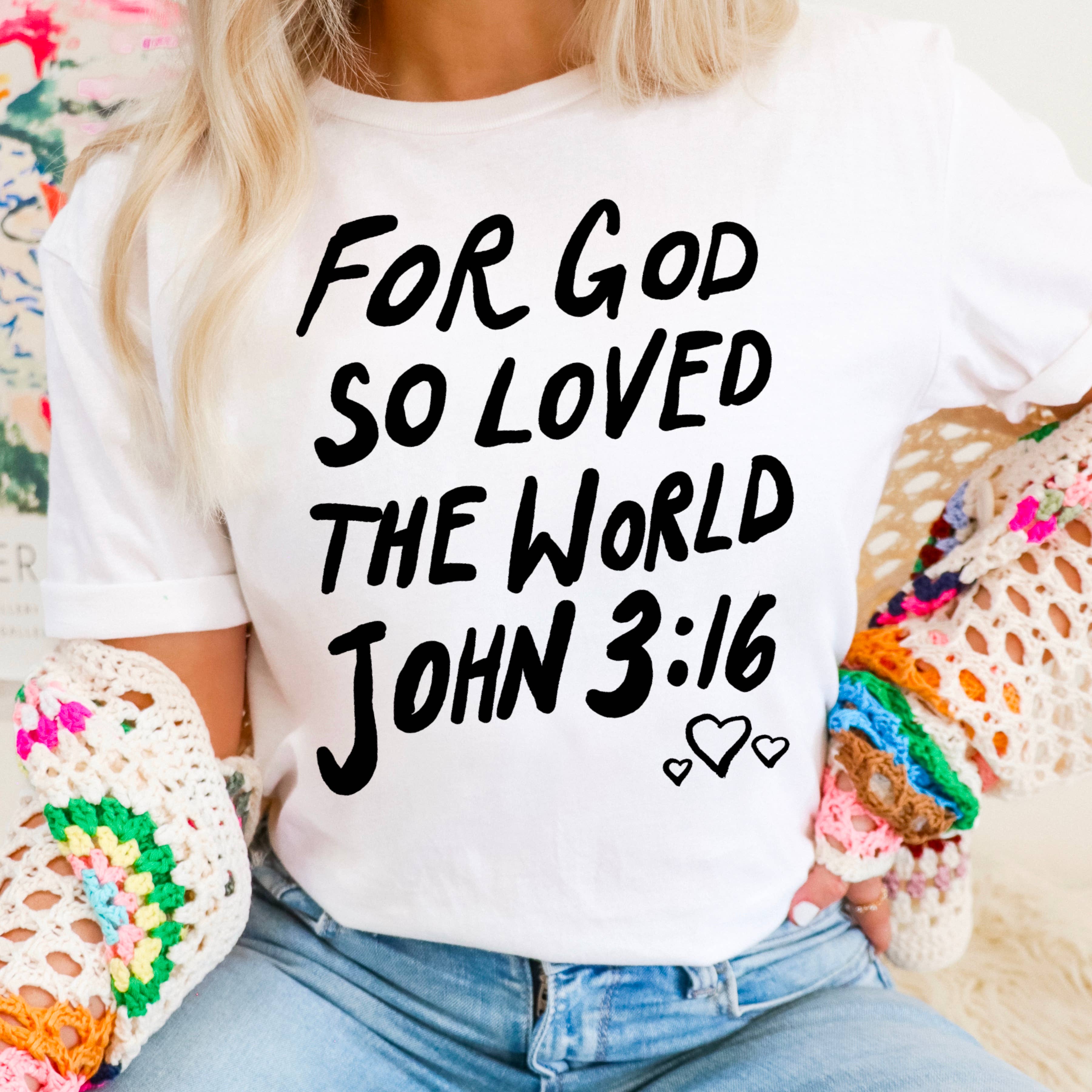 John 3:16  Graphic Shirt | Christian Graphic Tee | Gildan Hoodie, Sweatshirt | PodTeesHub.com