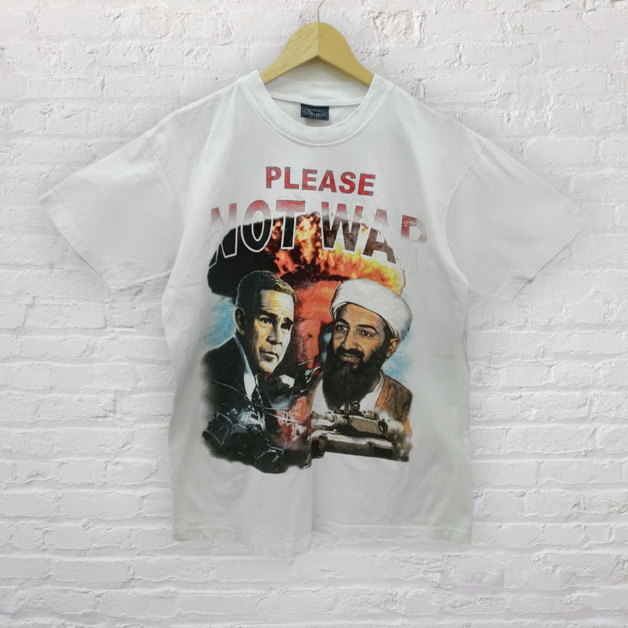 Vintage Y2k Bush X Osama Please No War Parody Tee Hoodie, Sweatshirt | PodTeesHub.com