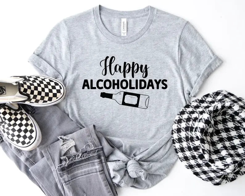 Happy Alcoholidays T-Shirt Hoodie, Sweatshirt | PodTeesHub.com
