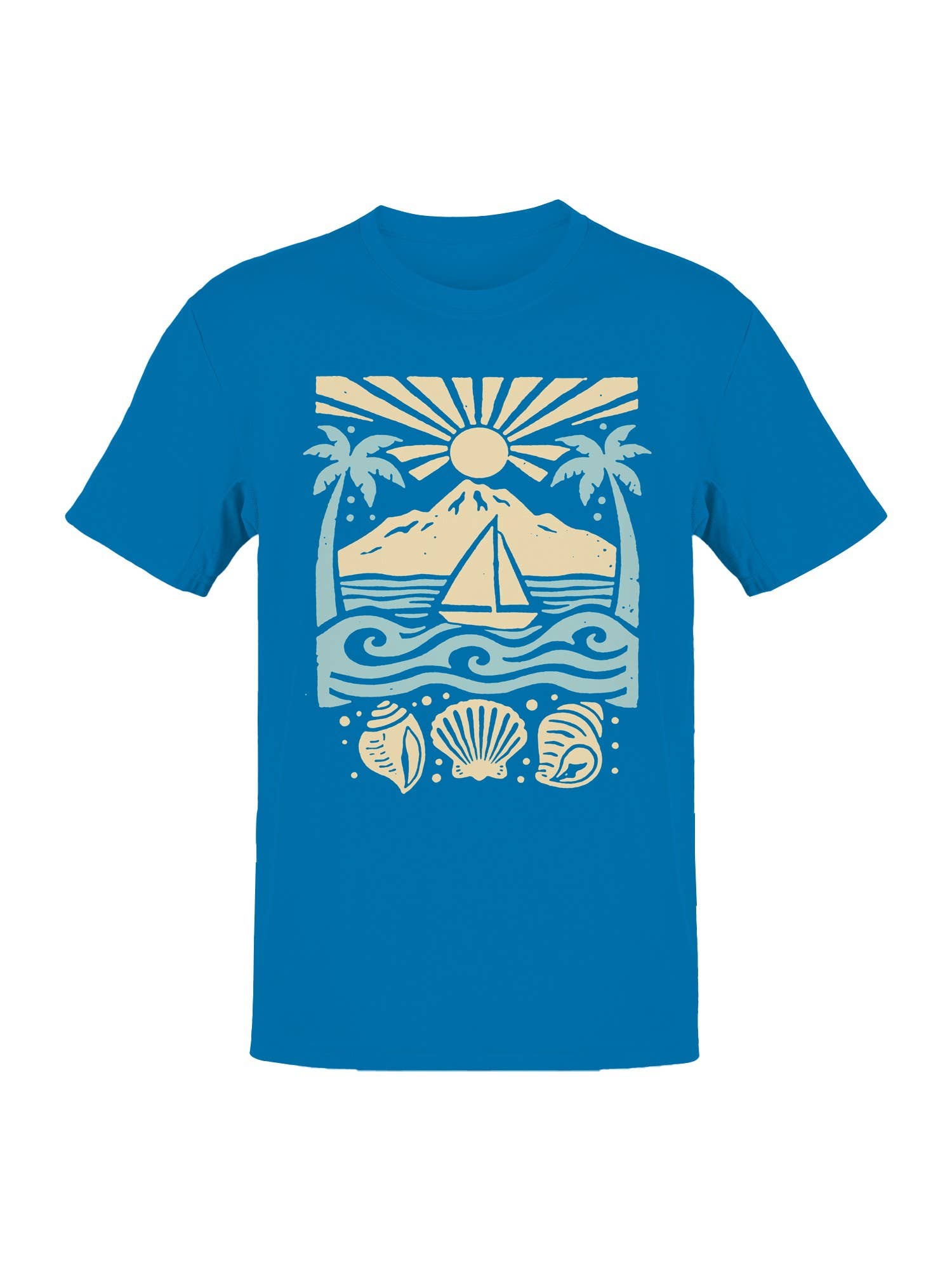 Sunset Sail On Tropical Waters Men's T-Shirt Hoodie, Sweatshirt | PodTeesHub.com