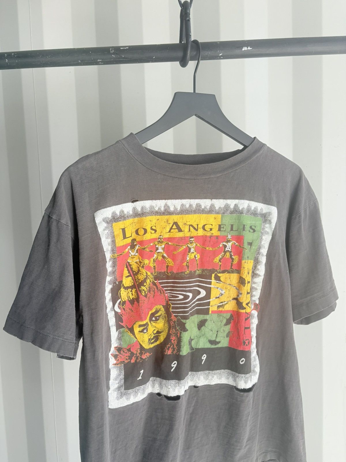 Vintage Thrashed Los Angeles Faded Tee Shirt Distressed Erd Grunge Hoodie, Sweatshirt | PodTeesHub.com