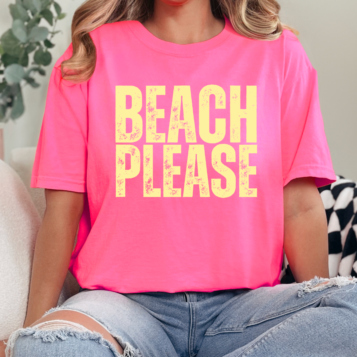 Beach Please Comfort Color Tee Hoodie, Sweatshirt | PodTeesHub.com