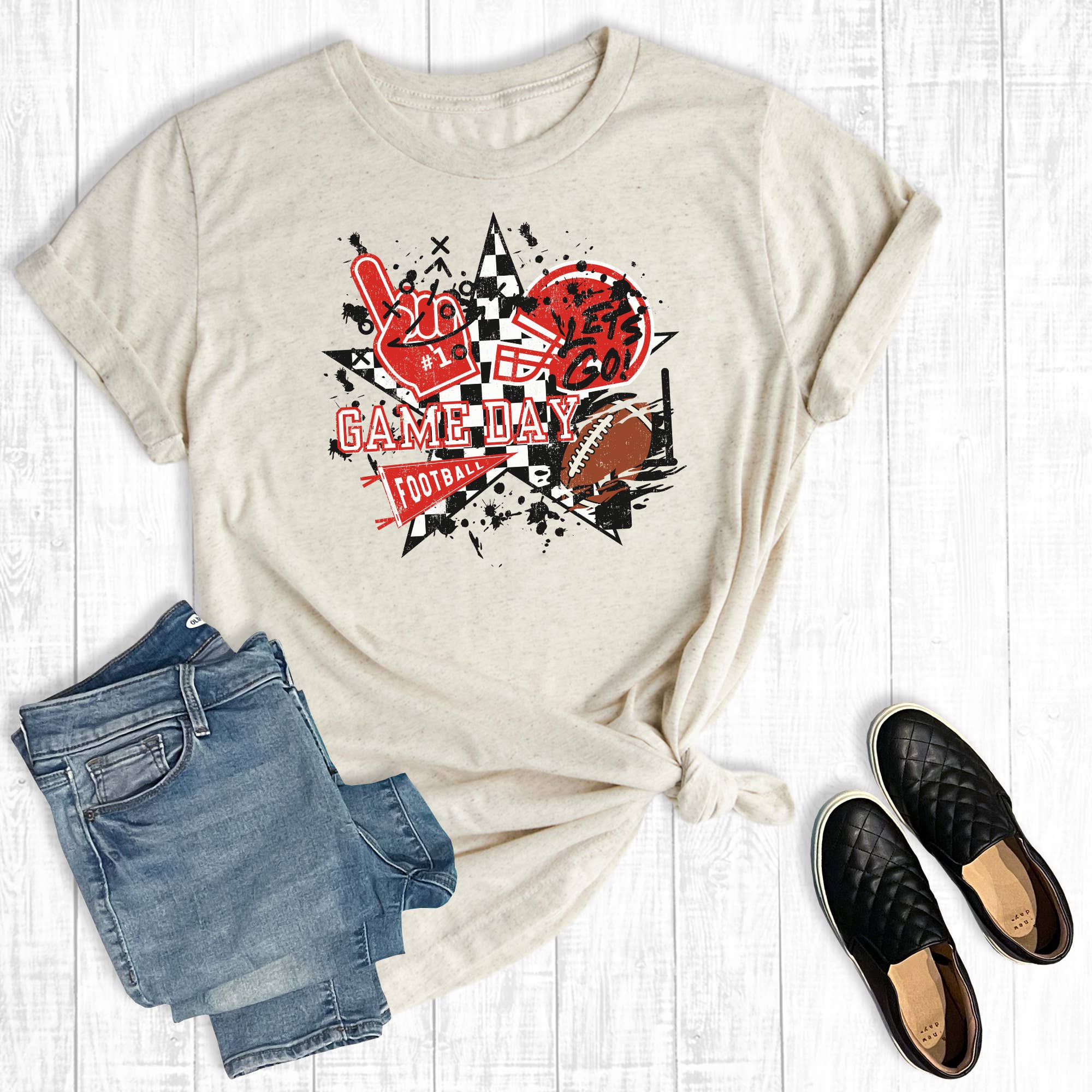 Custom Let's Go Football Gameday Graphic Tee Hoodie, Sweatshirt | PodTeesHub.com