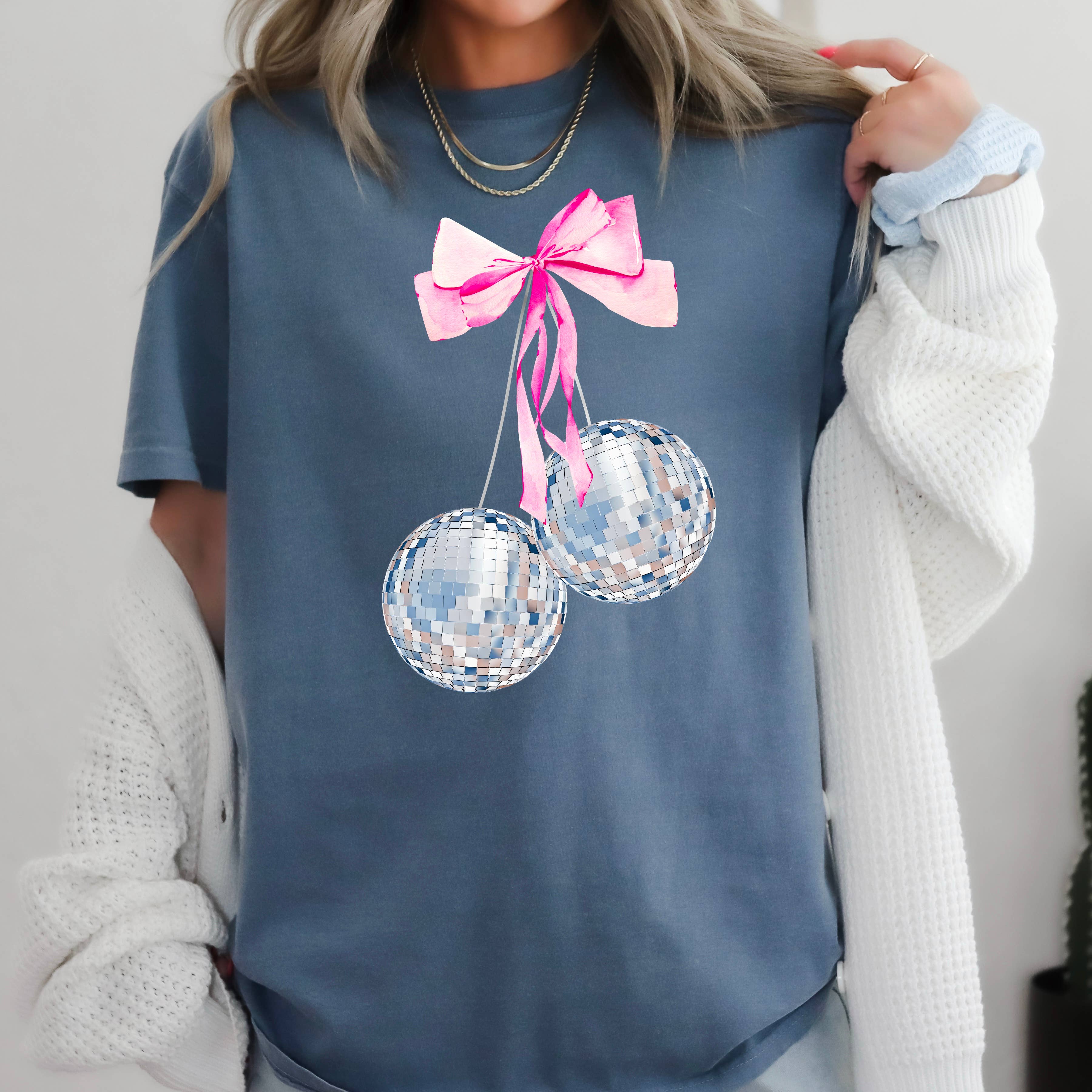 Coquette Disco Balls Graphic Tee | Comfort Colors Hoodie, Sweatshirt | PodTeesHub.com