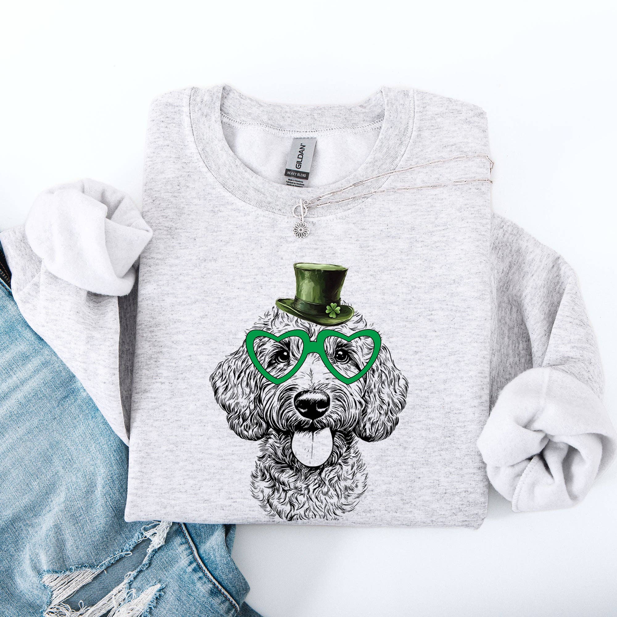 Labradoodle, Dog, St Patrick's Day, Lucky Sweatshirt T-Shirts, Hoodie | PodTeesHub.com