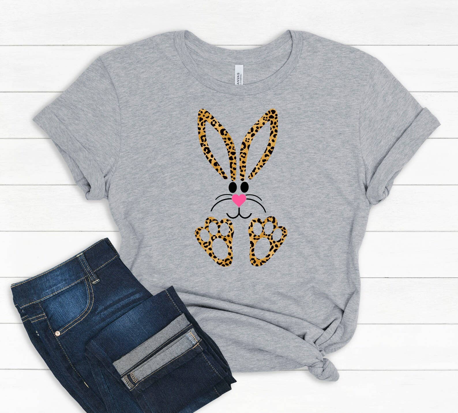 Easter Bunny T-Shirt - Leopard Graphic Tee Hoodie, Sweatshirt | PodTeesHub.com