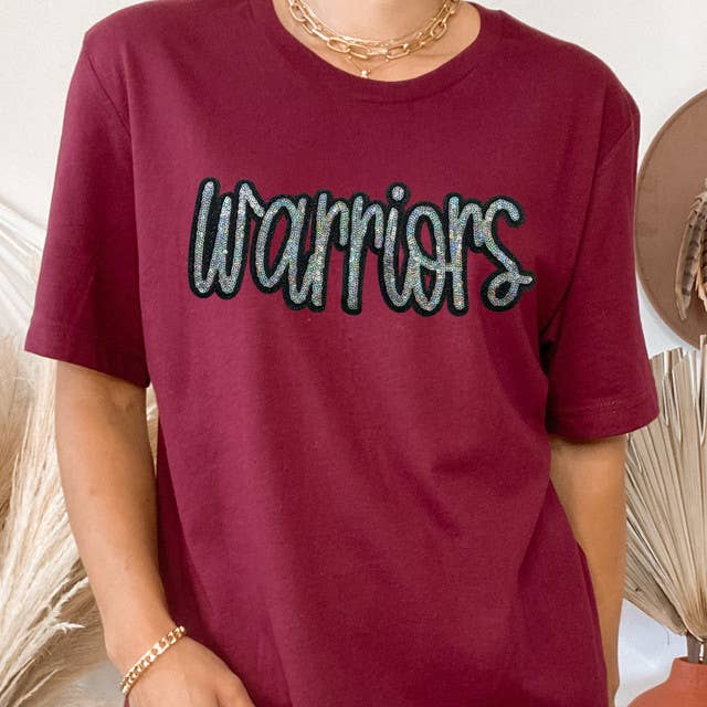 Warriors Sequin Patch Garnet Everyday Tee Hoodie, Sweatshirt | PodTeesHub.com