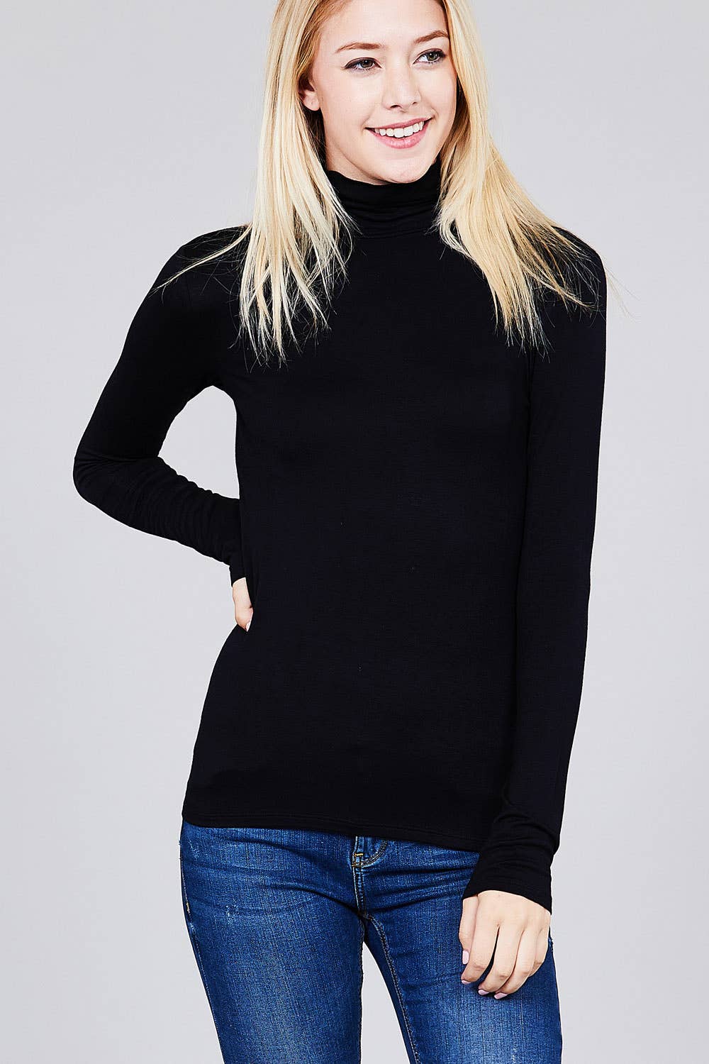 ._ SI-11161 Long Sleeve Turtle Neck Fitted Rayon Jersey Top T-Shirts, Hoodie, Sweatshirt | PodTeesHub.com