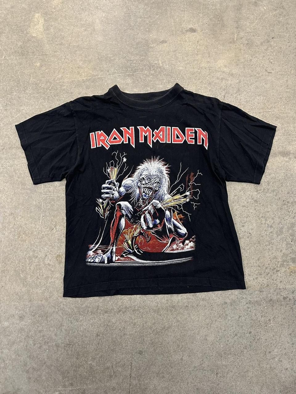 Band Tees Vintage 90s Iron Maiden Thrash Metal Band Tee Size Small Hoodie, Sweatshirt | PodTeesHub.com