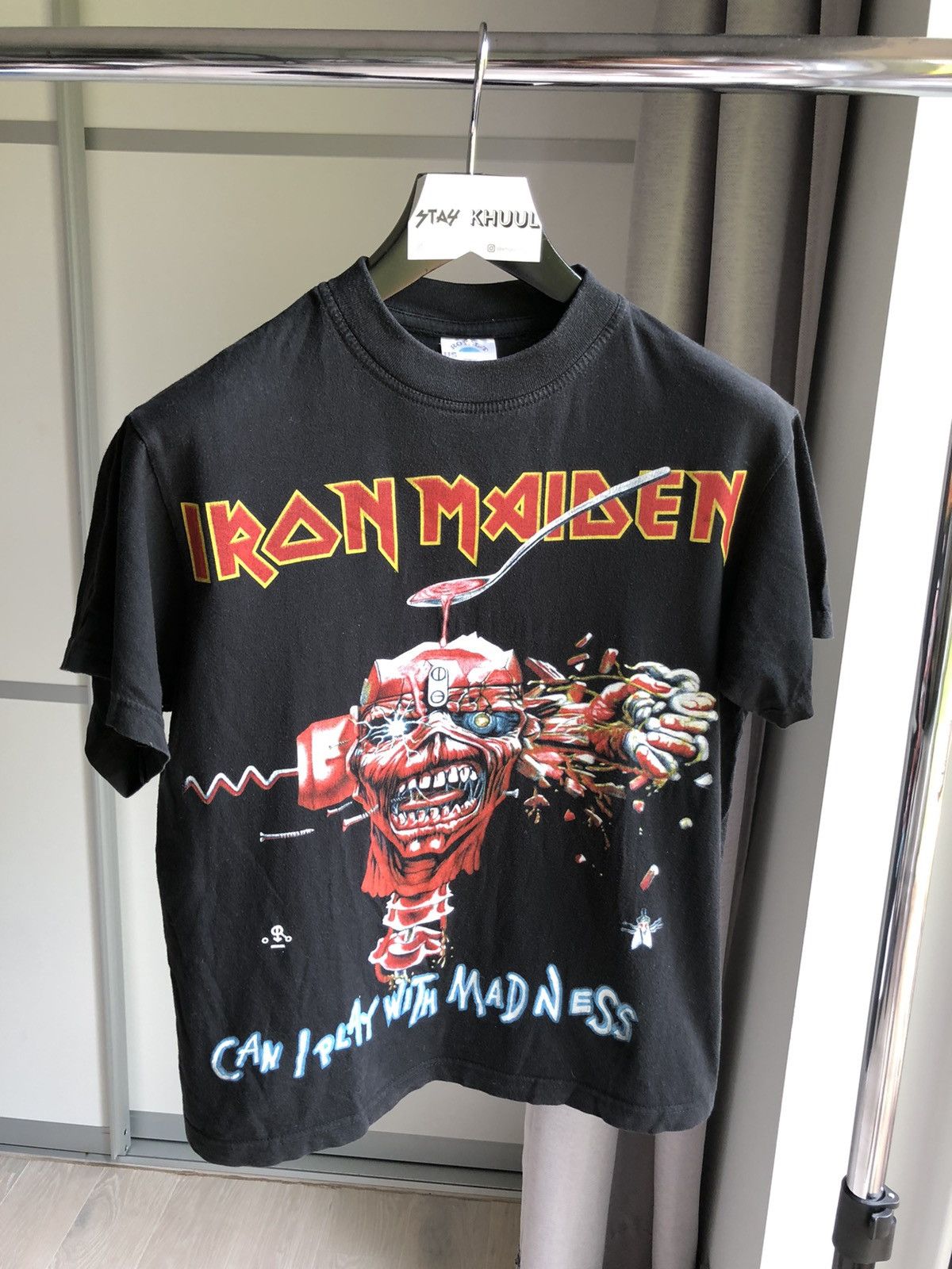 Iron Maiden X Vintage Vintage Iron Maiden Can I Play With Madness 80s Shirt Hoodie, Sweatshirt | PodTeesHub.com