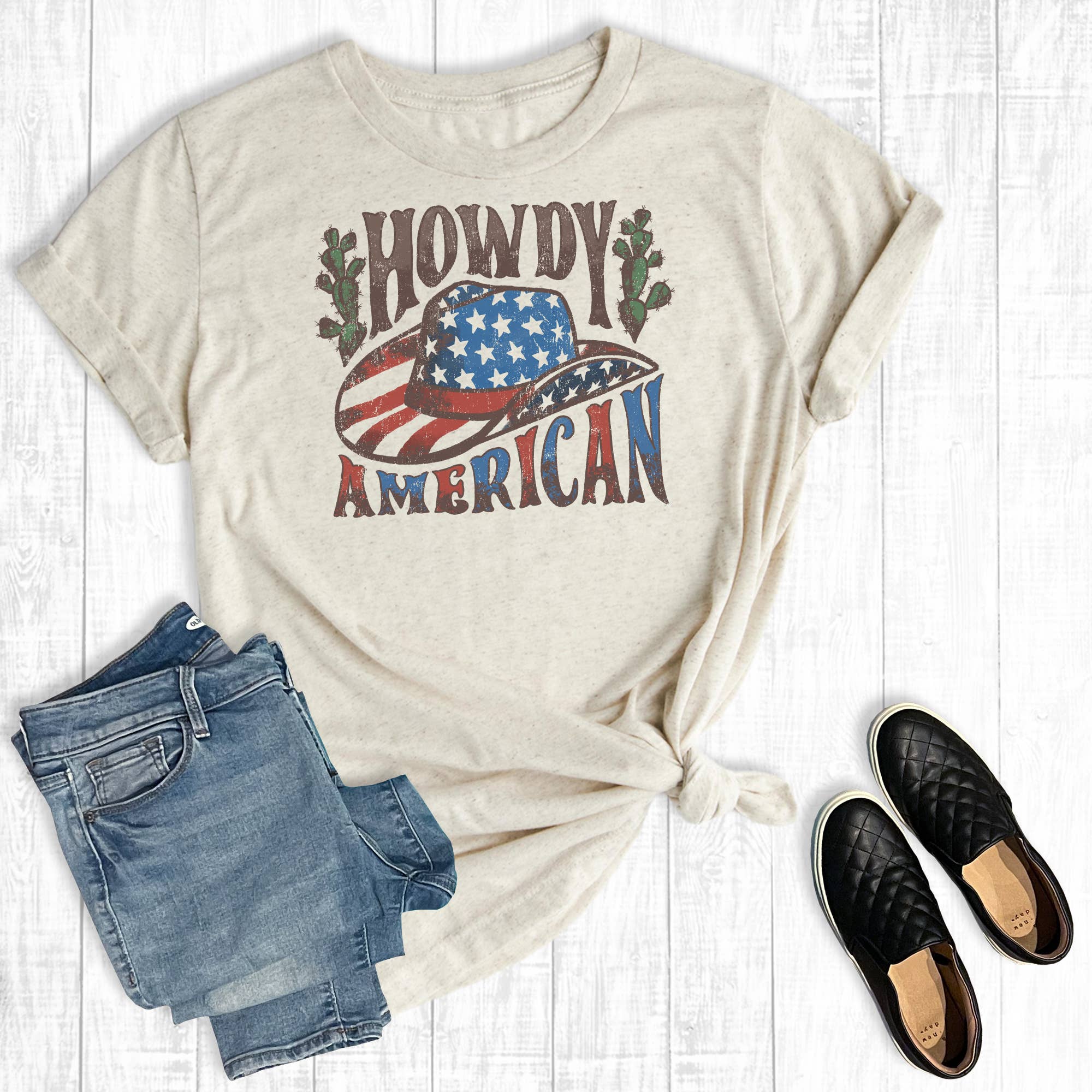 July 4th Howdy American Graphic Tee Hoodie, Sweatshirt | PodTeesHub.com