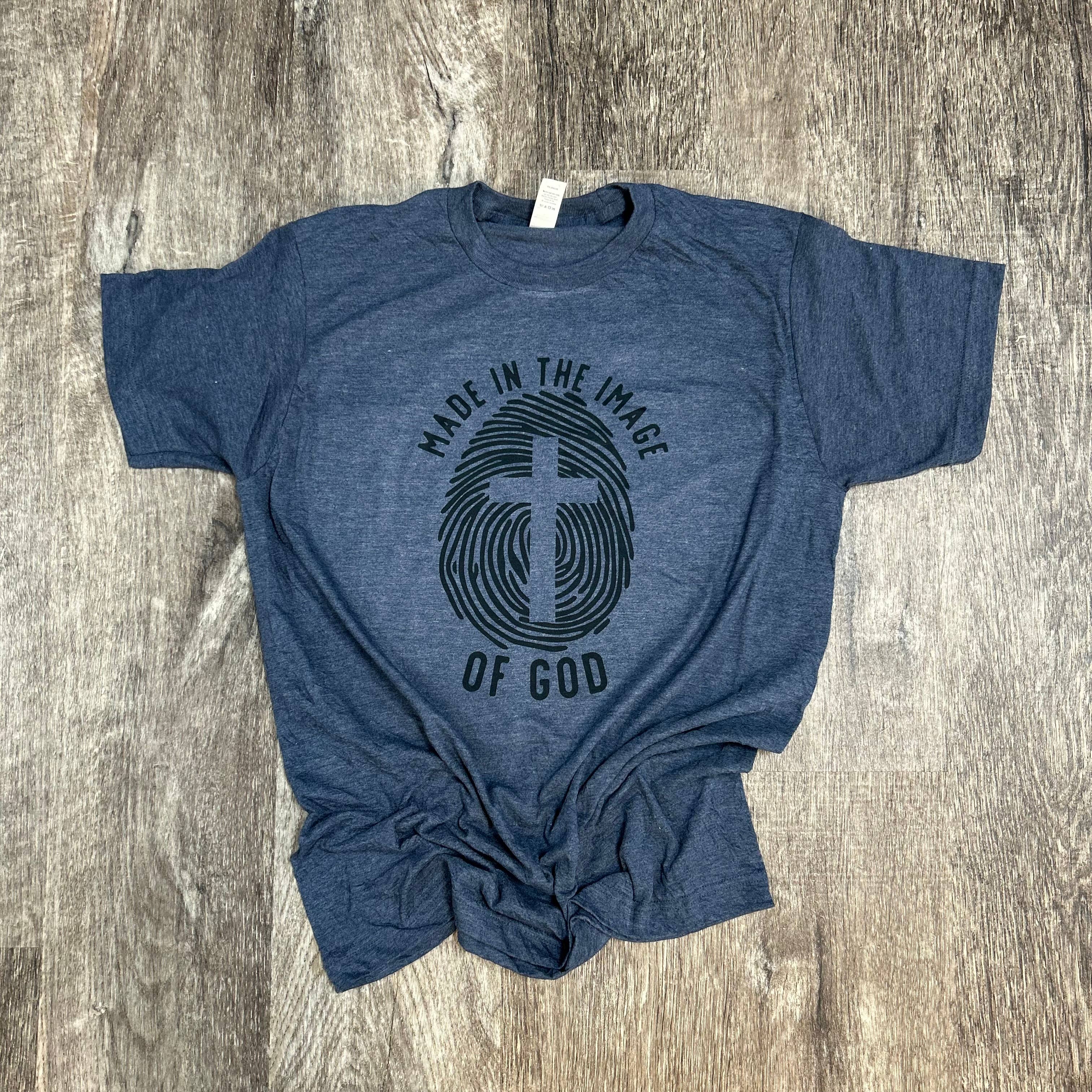 Made in the Image of God Heather Navy Tee Hoodie, Sweatshirt | PodTeesHub.com