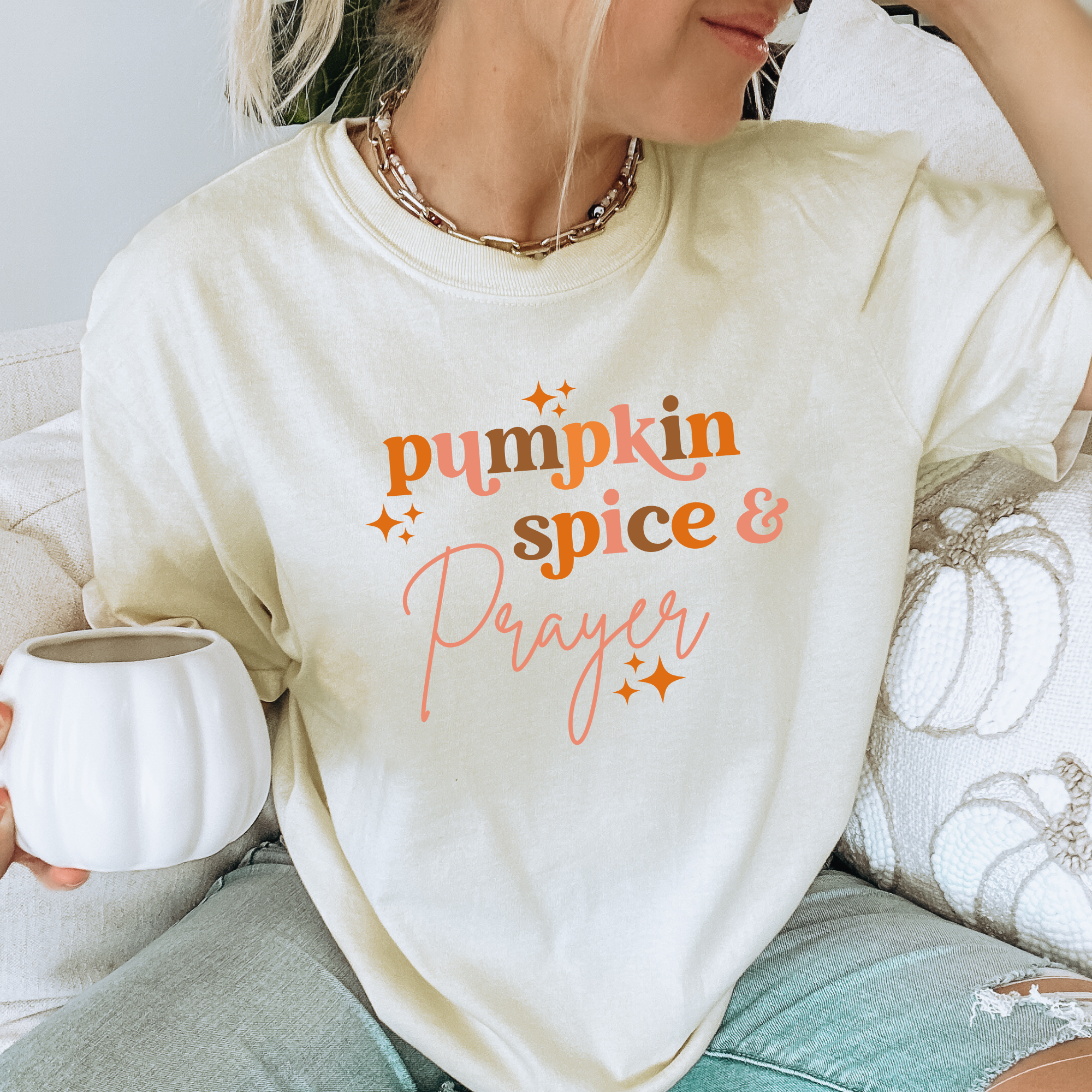 Pumpkin Spice Prayer Christian Comfy Fall Graphic T-Shirt Hoodie, Sweatshirt | PodTeesHub.com