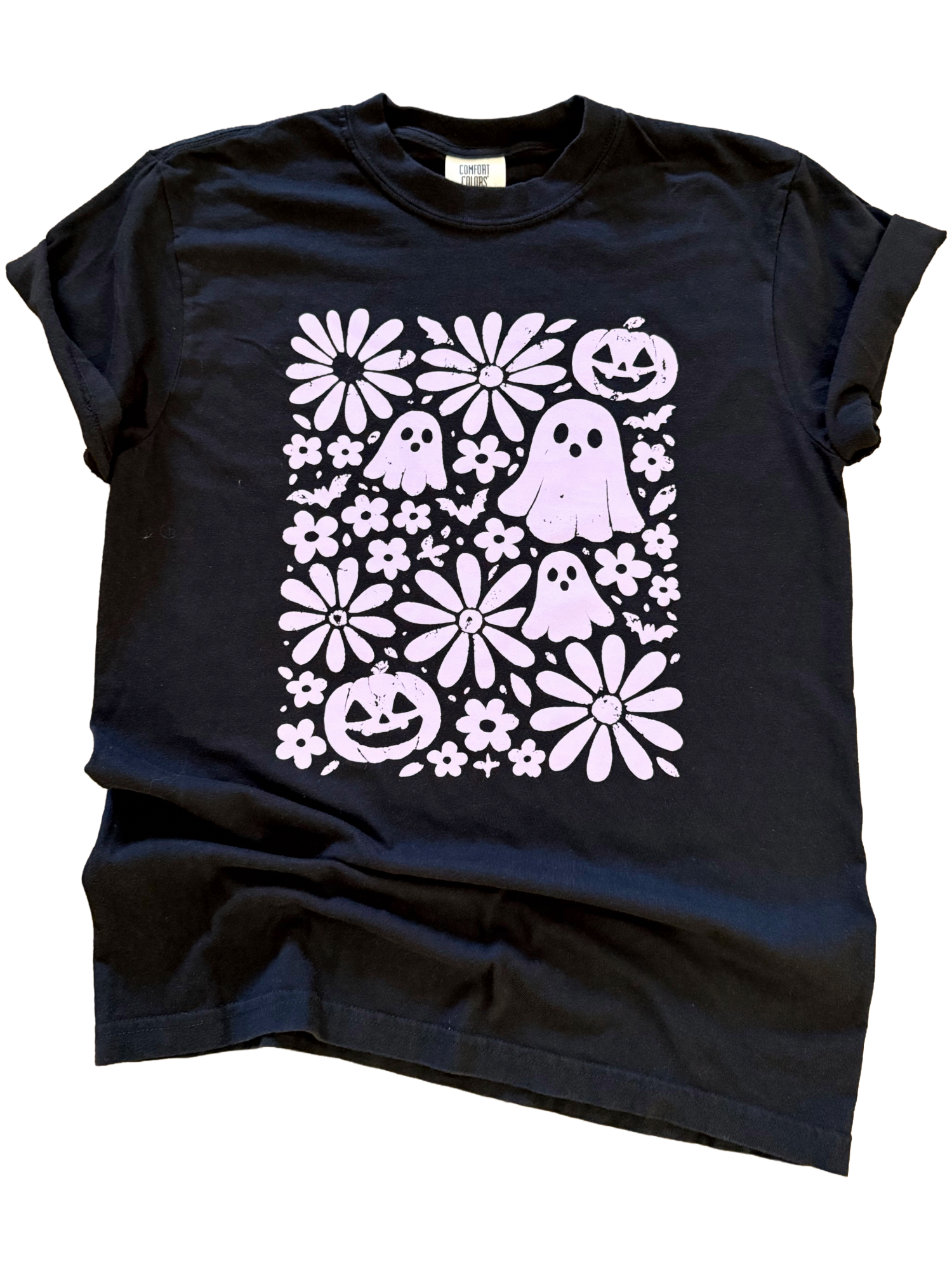 Groovy Ghost Garden – Retro Floral Halloween Tee Hoodie, Sweatshirt | PodTeesHub.com