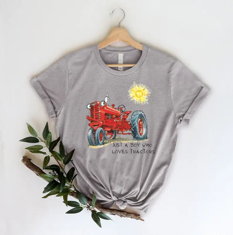 Just A Boy Who Loves Tractors T-Shirt Hoodie, Sweatshirt | PodTeesHub.com