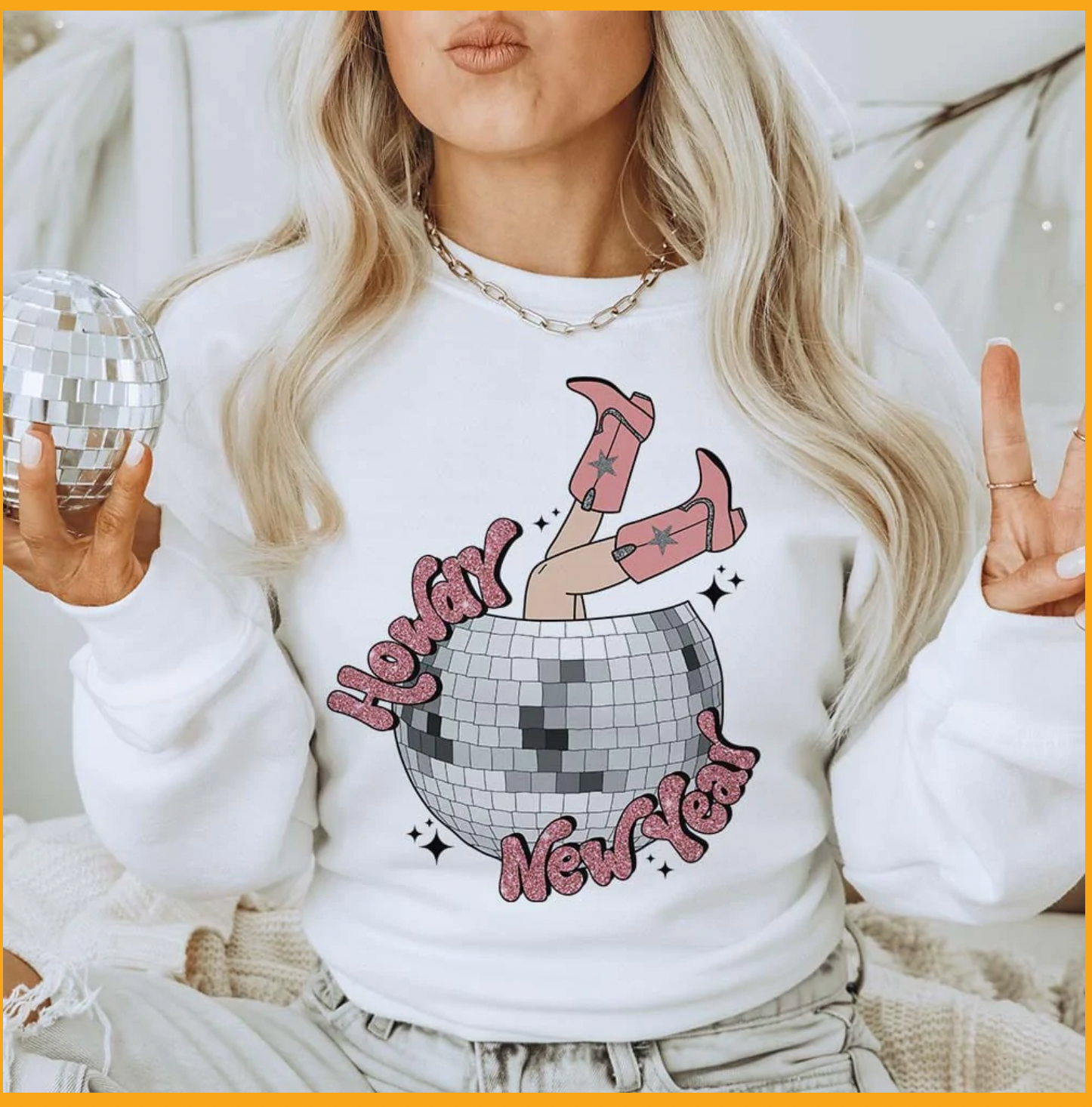 Howdy Disco Ball New Years Sweatshirt T-Shirts, Hoodie | PodTeesHub.com