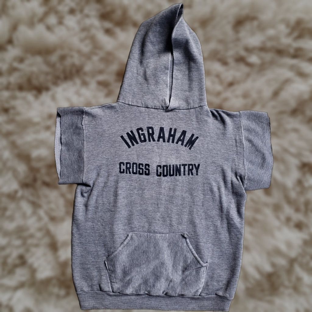Athletic Vtg Russell Athletic Gold Tag Cross Country Graphic Hoodie 70s Sweatshirt Large T-Shirts | PodTeesHub.com