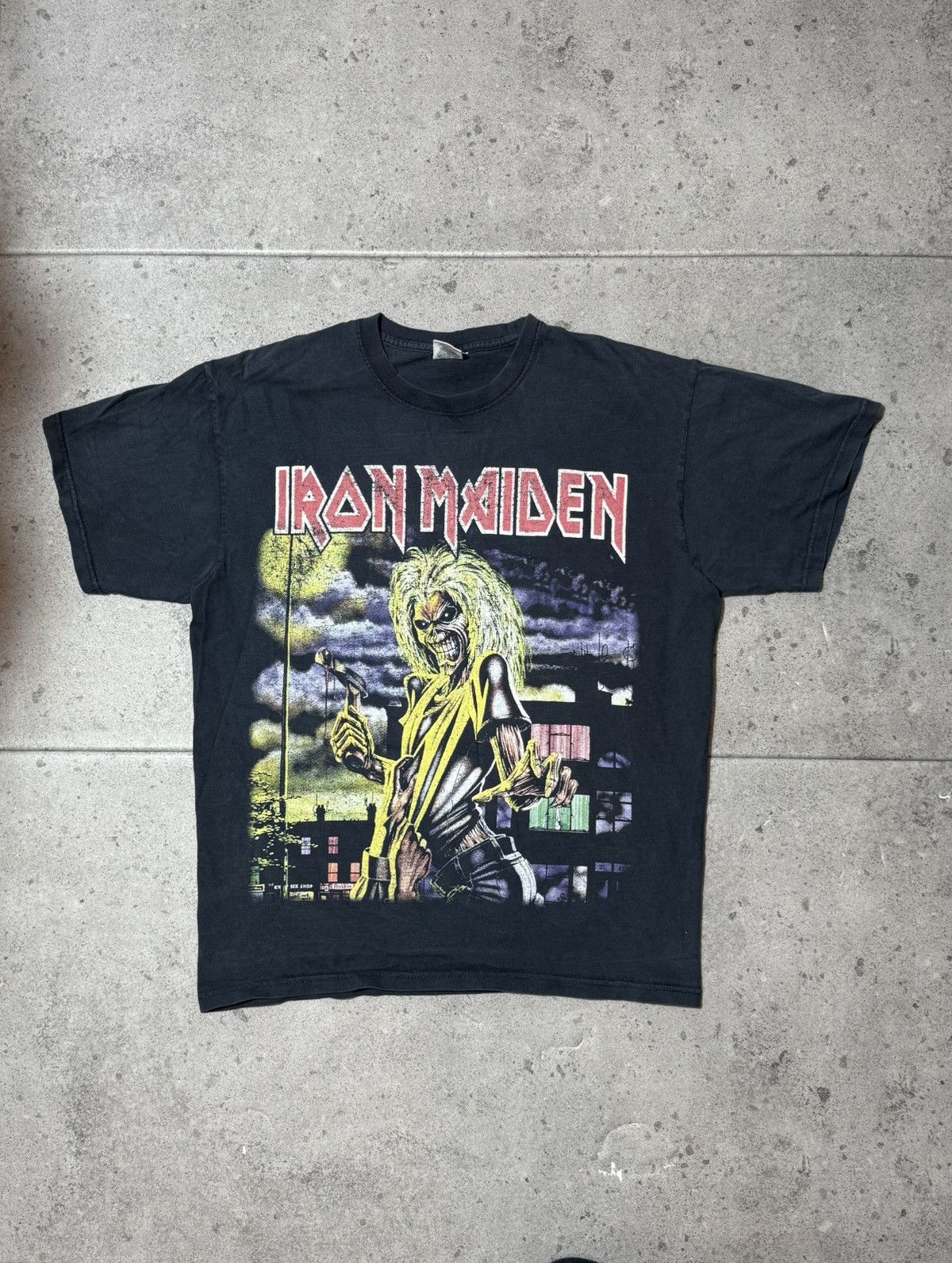Iron Maiden X Vintage Vintage 2000s Iron Maiden Killers Band Faded Metal Rock T-Shirts, Hoodie, Sweatshirt
