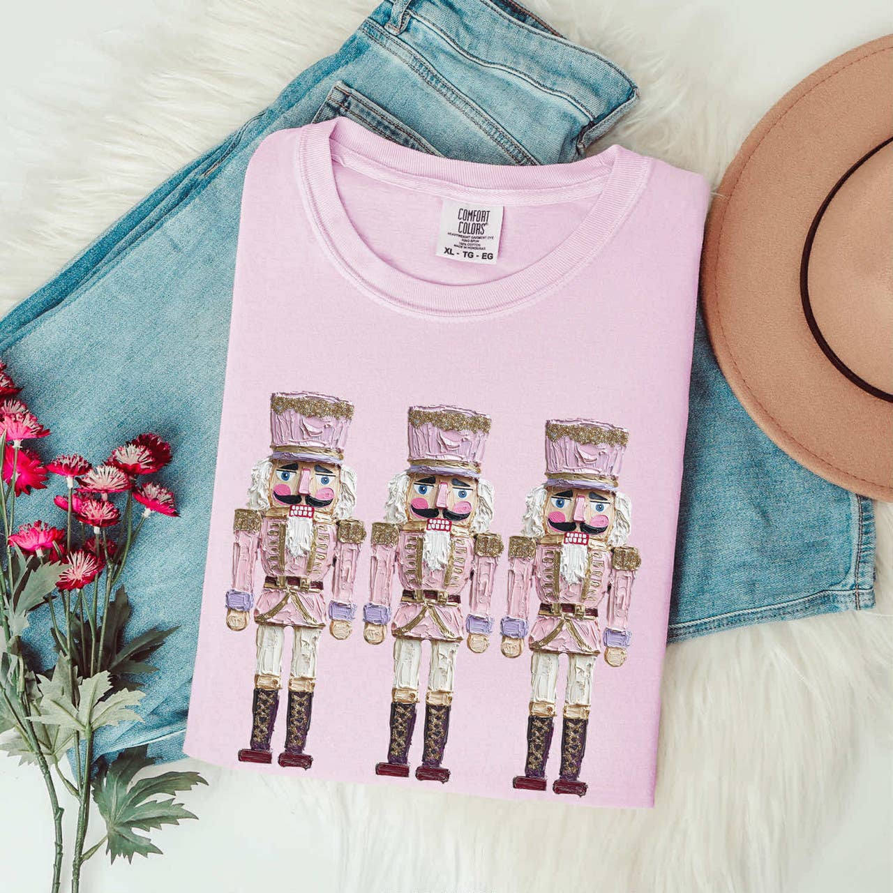 Faux Painted Pastel Nutcrackers Tee Hoodie, Sweatshirt | PodTeesHub.com