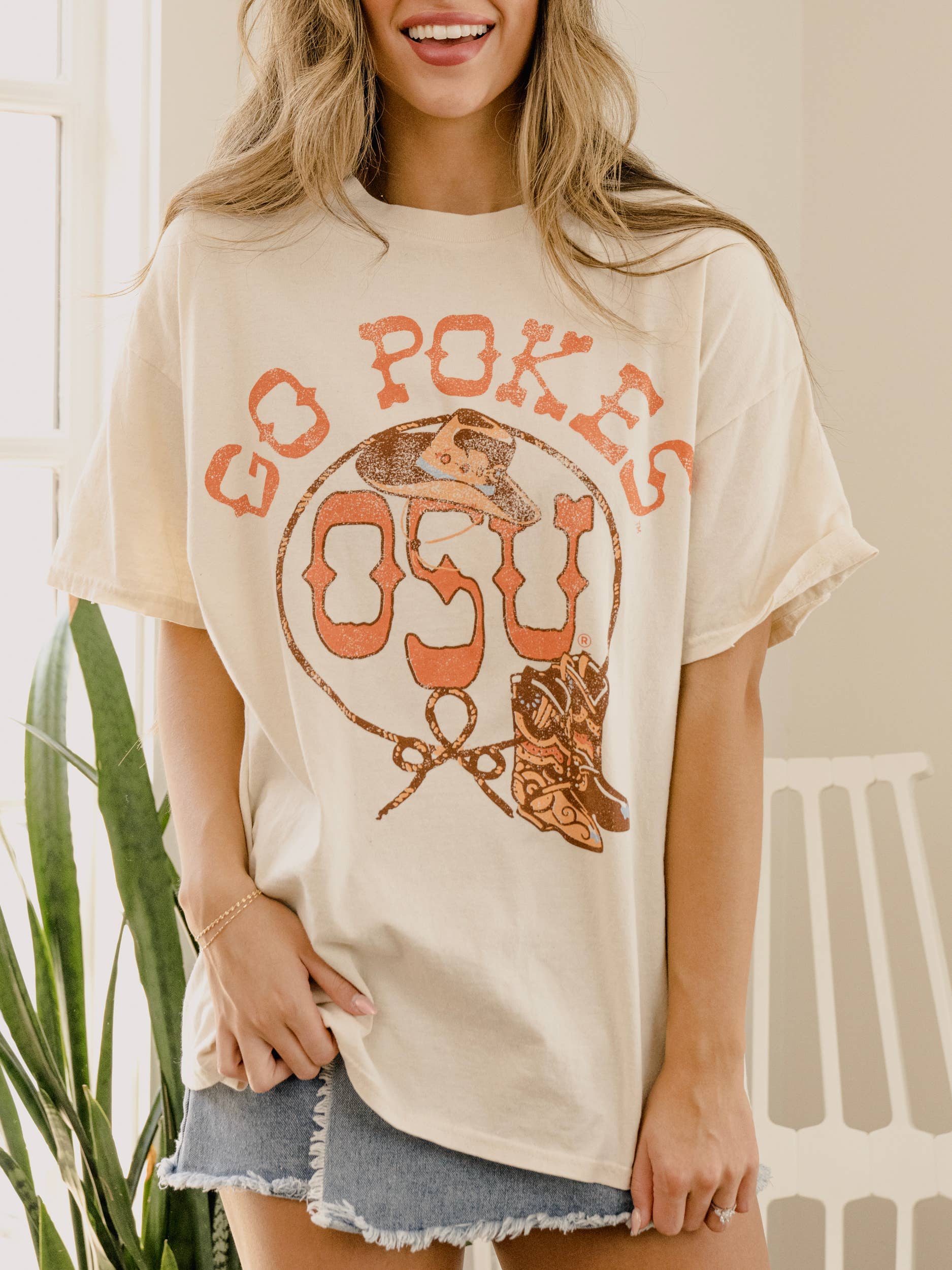 Oklahoma State Osu Cowboys Boots Off White Thrifted Tee Hoodie, Sweatshirt | PodTeesHub.com