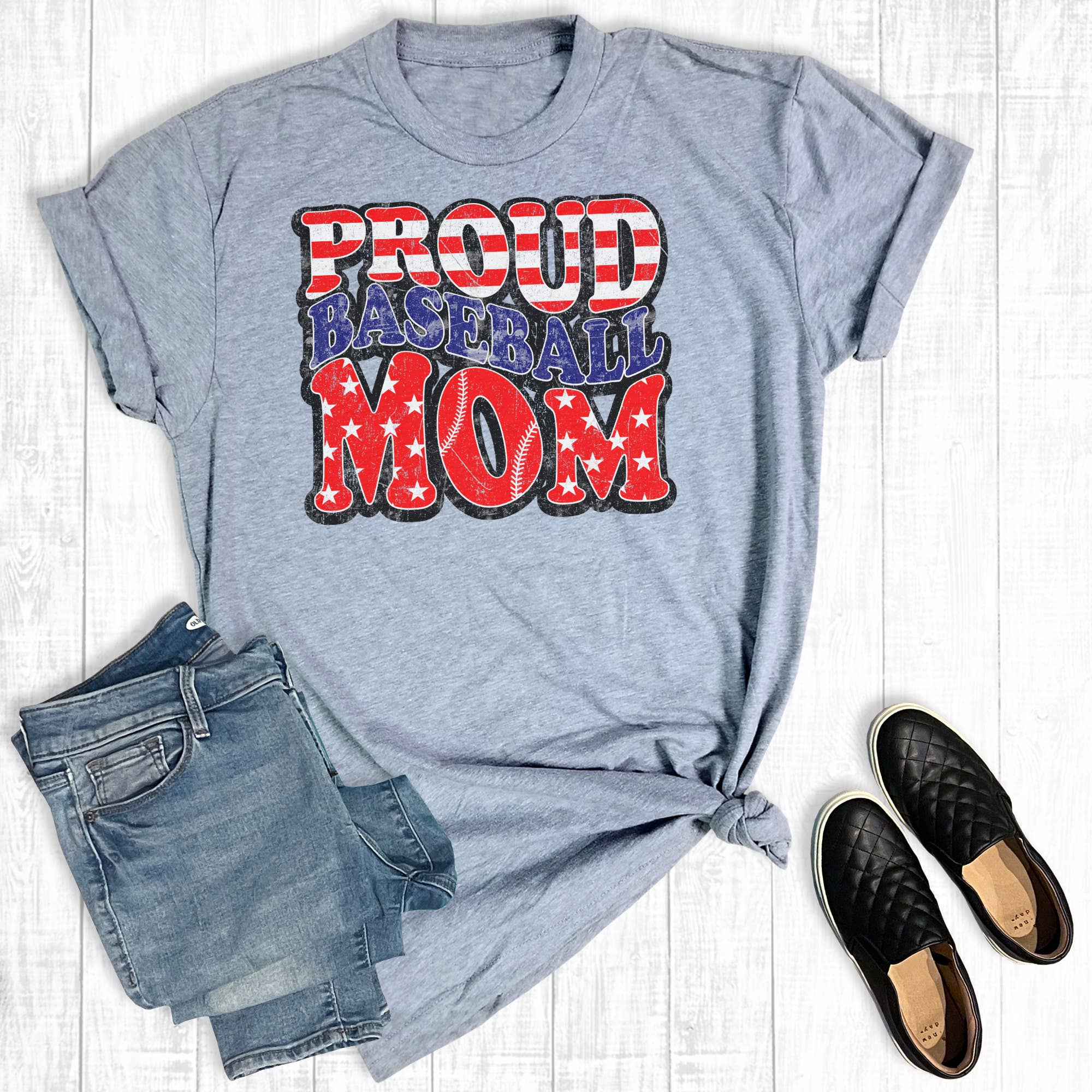 4th of July Proud Baseball Mom Graphic Tee Hoodie, Sweatshirt | PodTeesHub.com