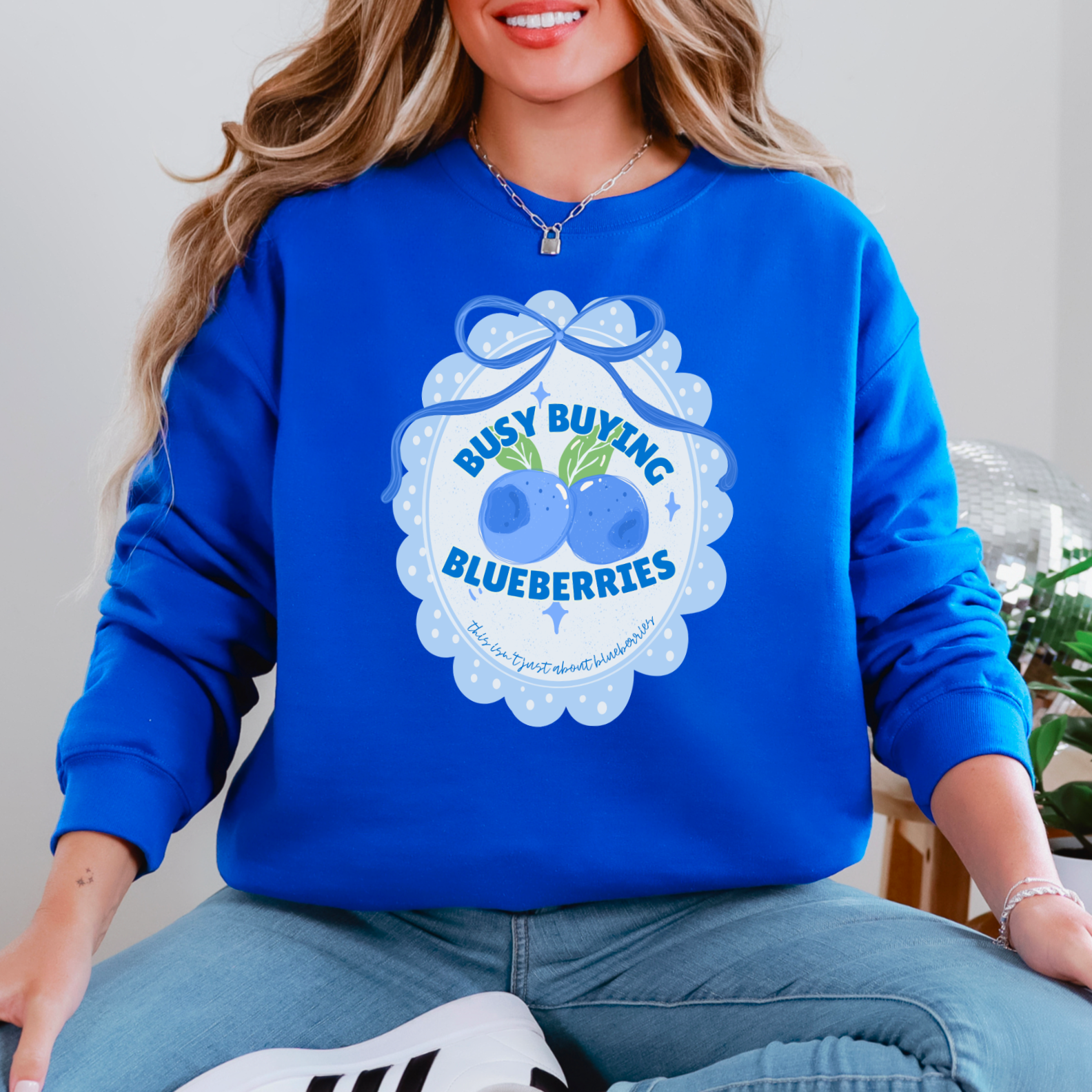 Busy Buying Blueberries Coquette Graphic Sweatshirt |Gildan T-Shirts, Hoodie | PodTeesHub.com