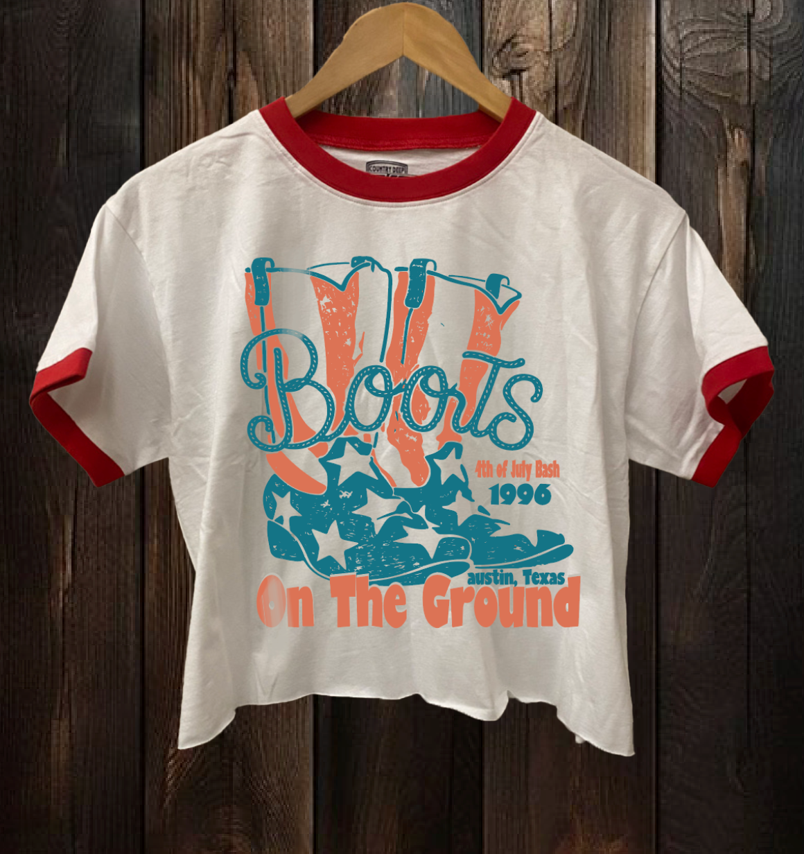 Boots On the Ground Austin Bash Ringer Relaxed Crop Tee Hoodie, Sweatshirt | PodTeesHub.com