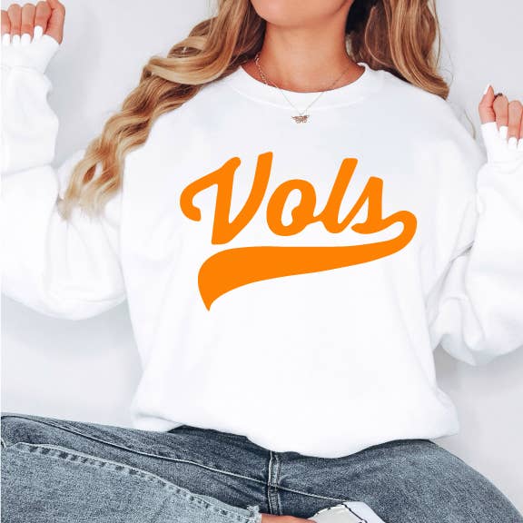 Vols White Fleece Crew Sweatshirt T-Shirts, Hoodie | PodTeesHub.com