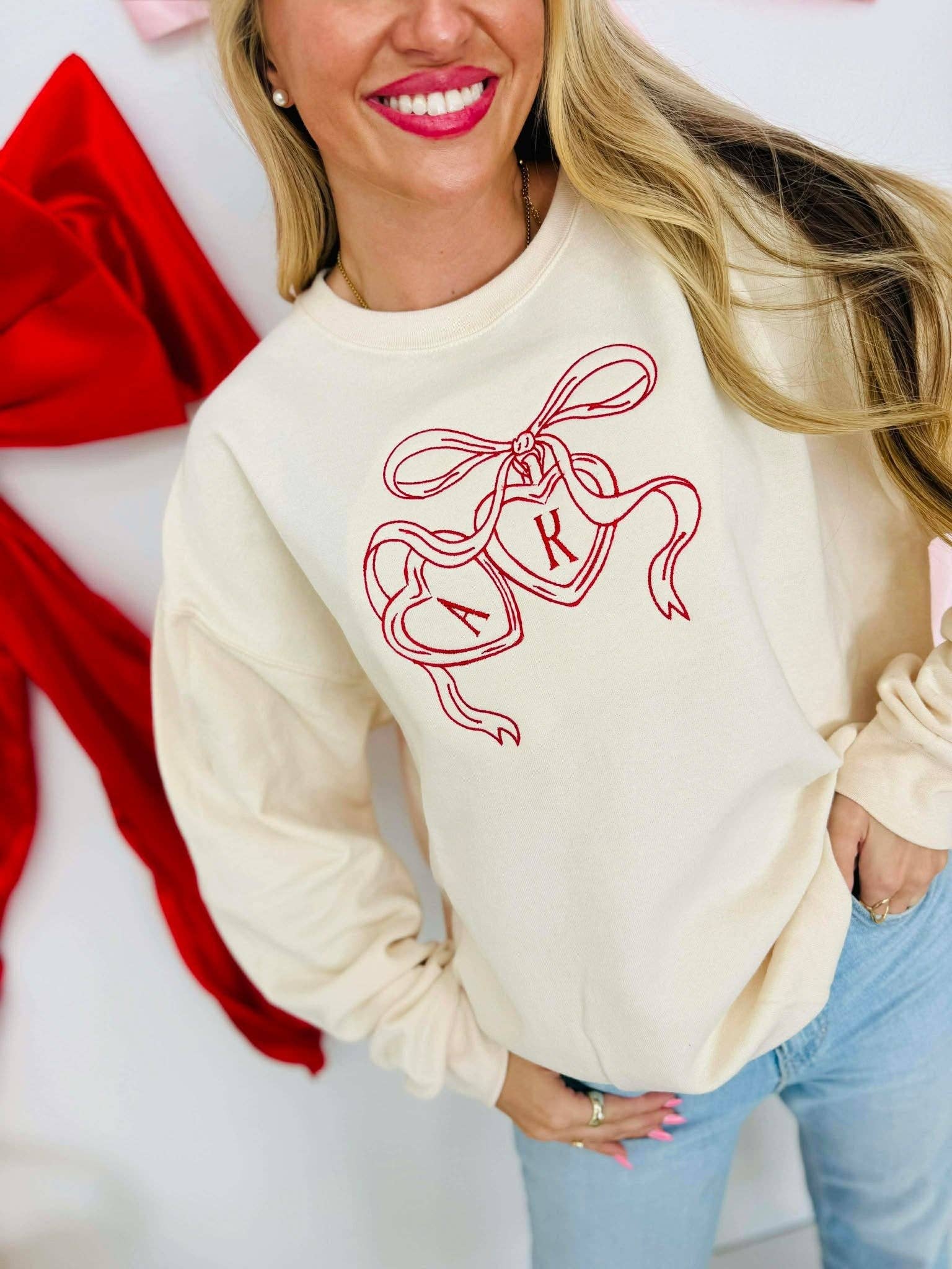 Custom Locket Initials Embroidered Sweatshirt T-Shirts, Hoodie | PodTeesHub.com