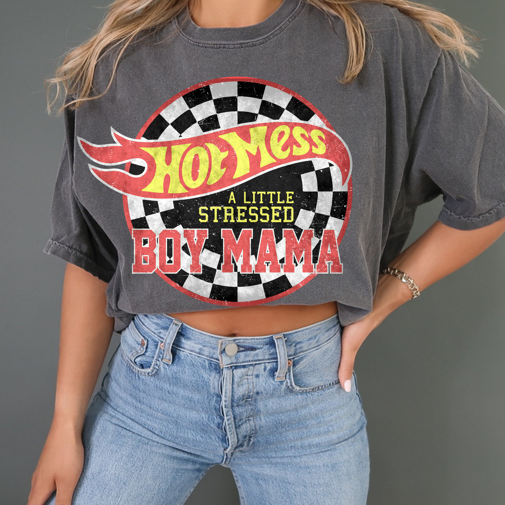 Hot Mess A Little Stressed Mama Comfort Color Graphic Tee Hoodie, Sweatshirt | PodTeesHub.com
