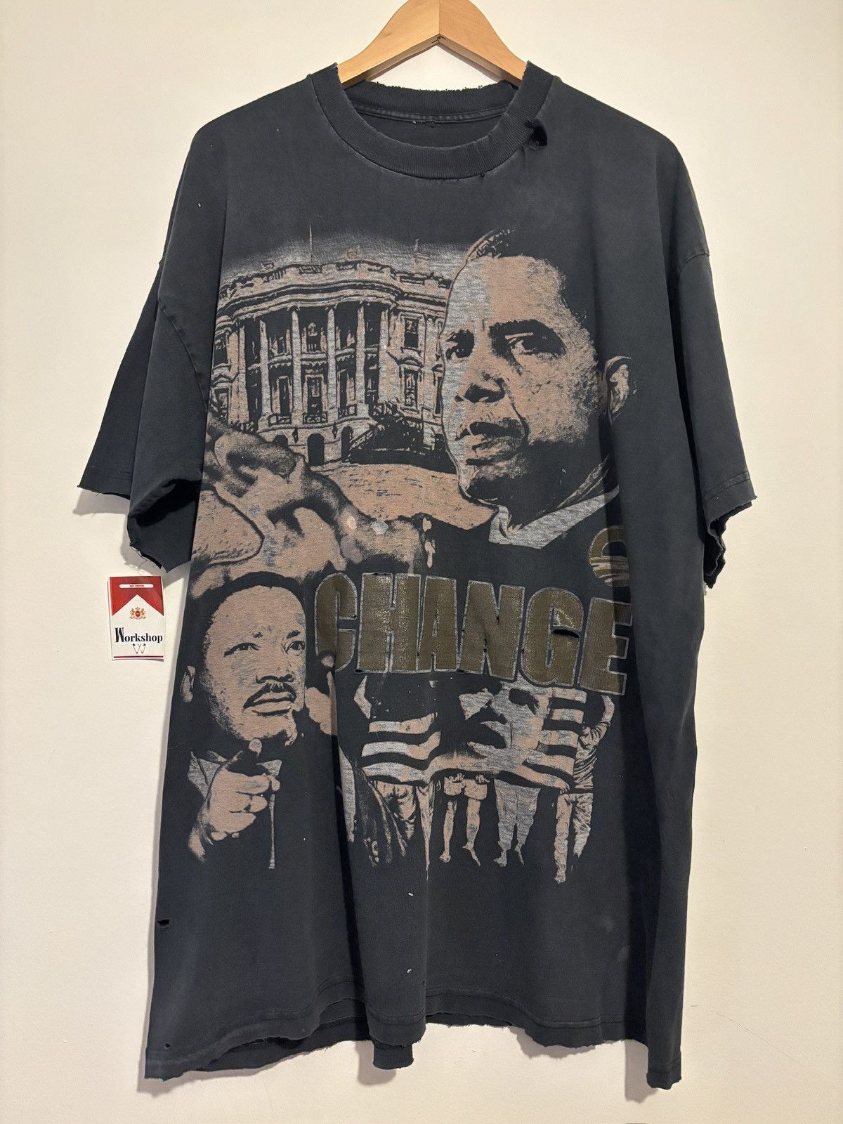 Vintage Y2k 2009 Thrashed Obama And Martin Luther King Jr Rap Tee Hoodie, Sweatshirt | PodTeesHub.com