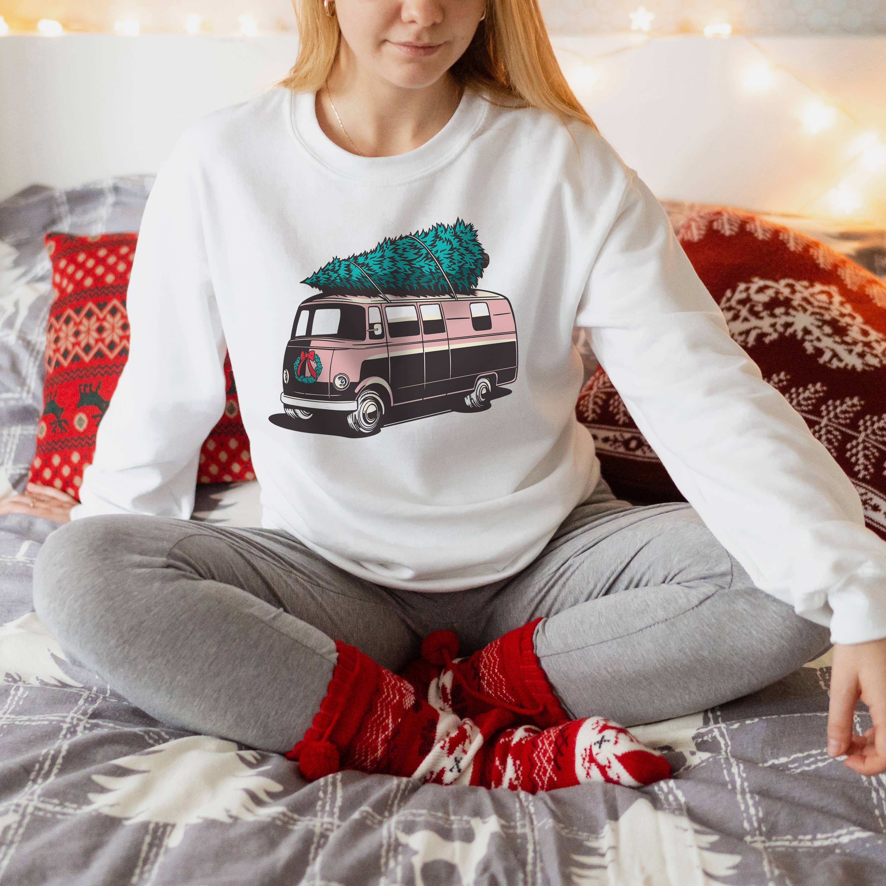 Christmas Van Crewneck Sweatshirt | Christmas | Sizes S-2XL T-Shirts, Hoodie | PodTeesHub.com