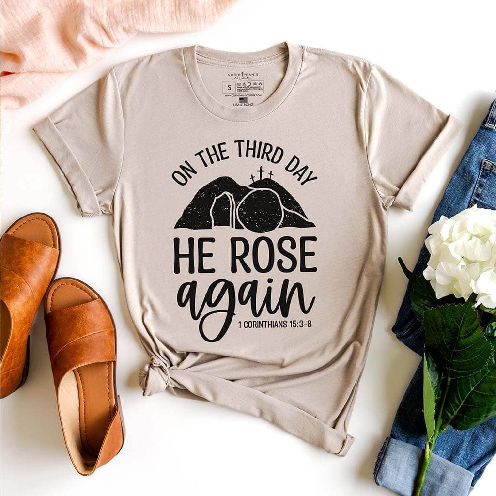 He Rose Again Graphic Tee Shirt Hoodie, Sweatshirt | PodTeesHub.com