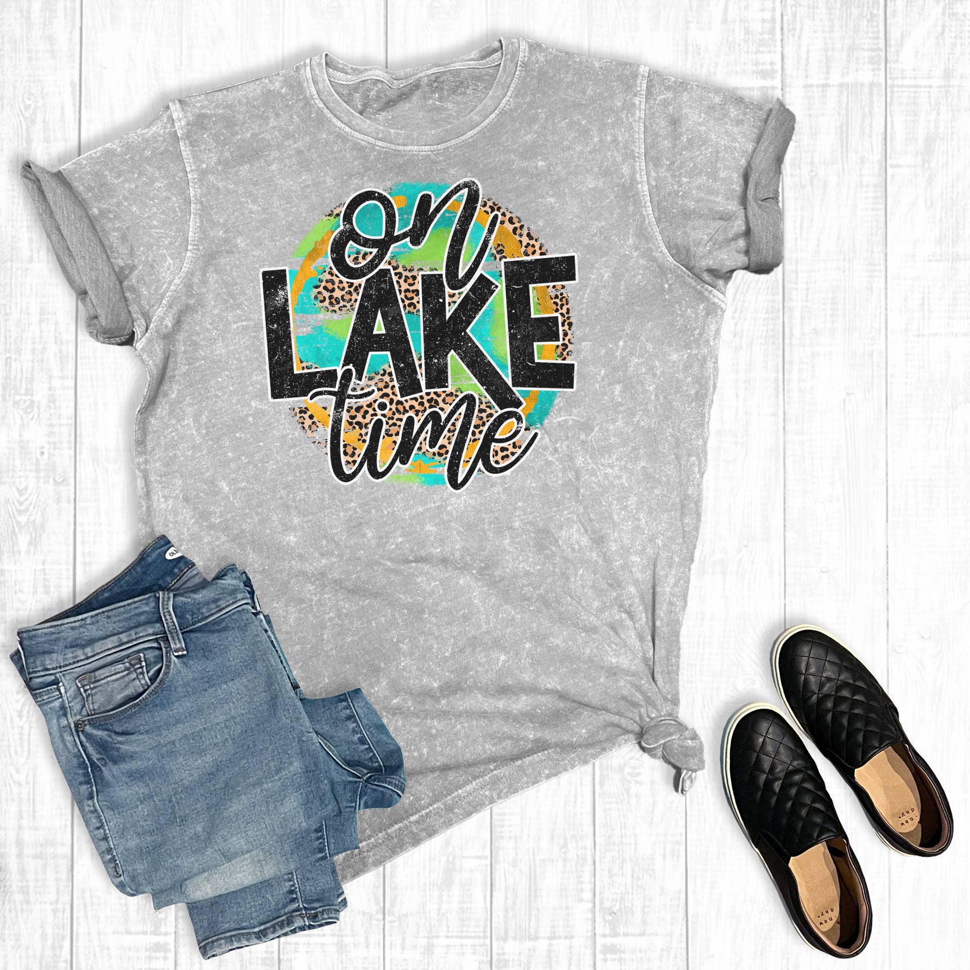 On Lake Time Mineral Wash Graphic Tee Hoodie, Sweatshirt | PodTeesHub.com
