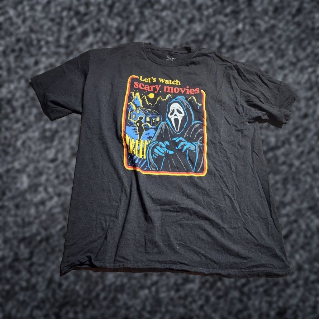 Vintage Authentic Mens Xl Scream Ghost Face Let S Watch Scary Movies Shirt Mask 90s Hoodie, Sweatshirt | PodTeesHub.com