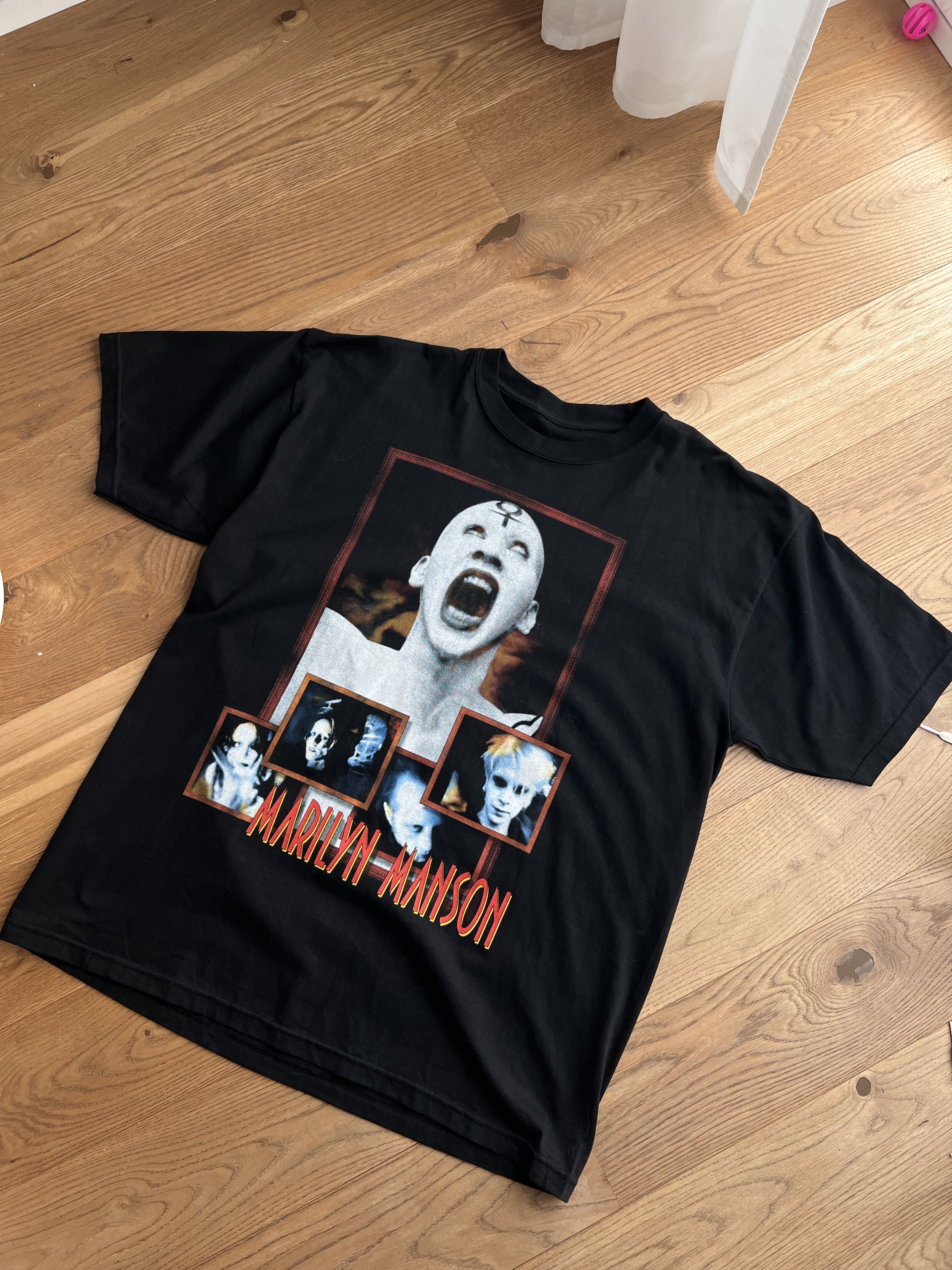 Manson Marilyn Manson 2000s T Shirt Promo Rock Band Tee Big Face Hoodie, Sweatshirt | PodTeesHub.com