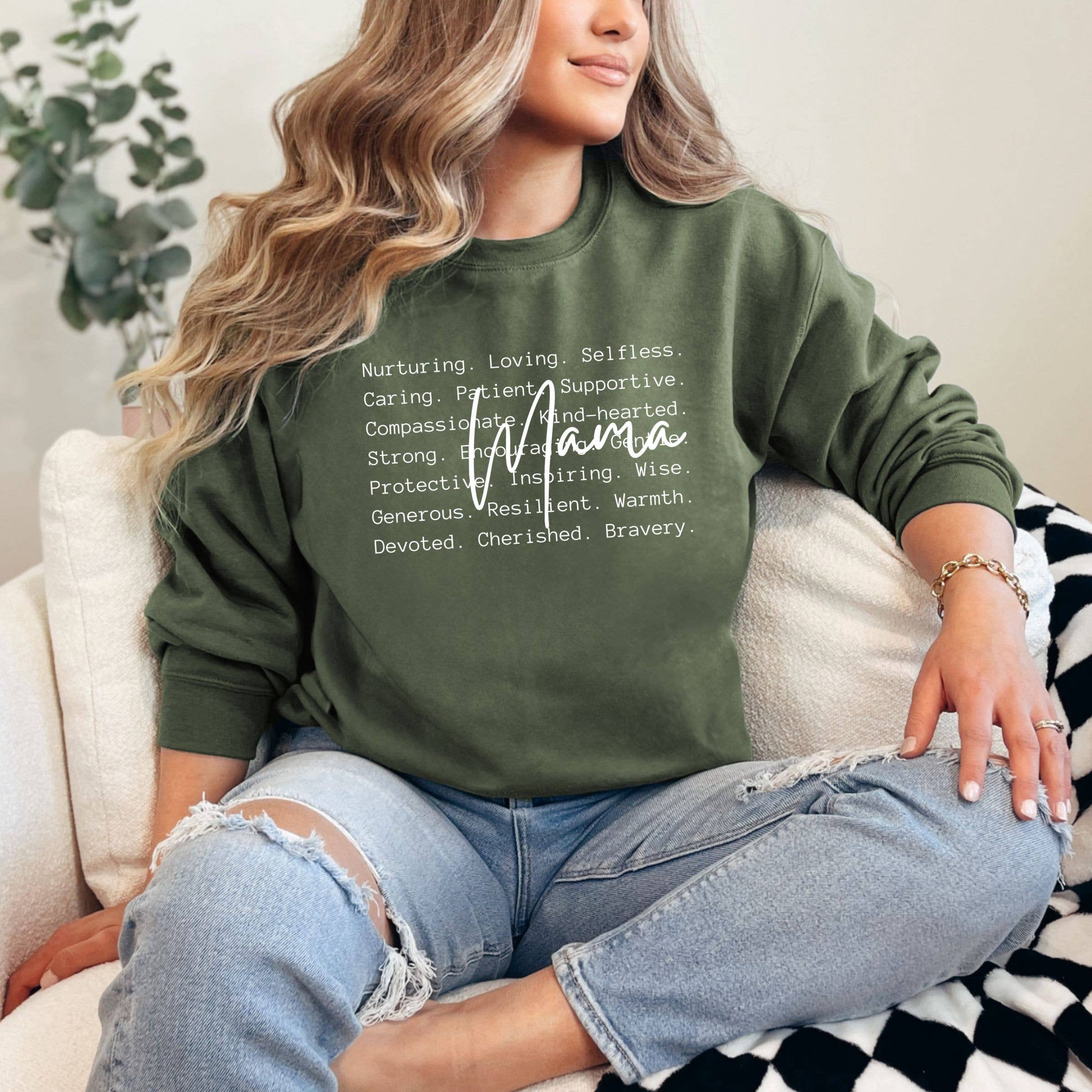 Mama Nurturing Graphic Sweatshirt - Western Motherhood T-Shirts, Hoodie | PodTeesHub.com