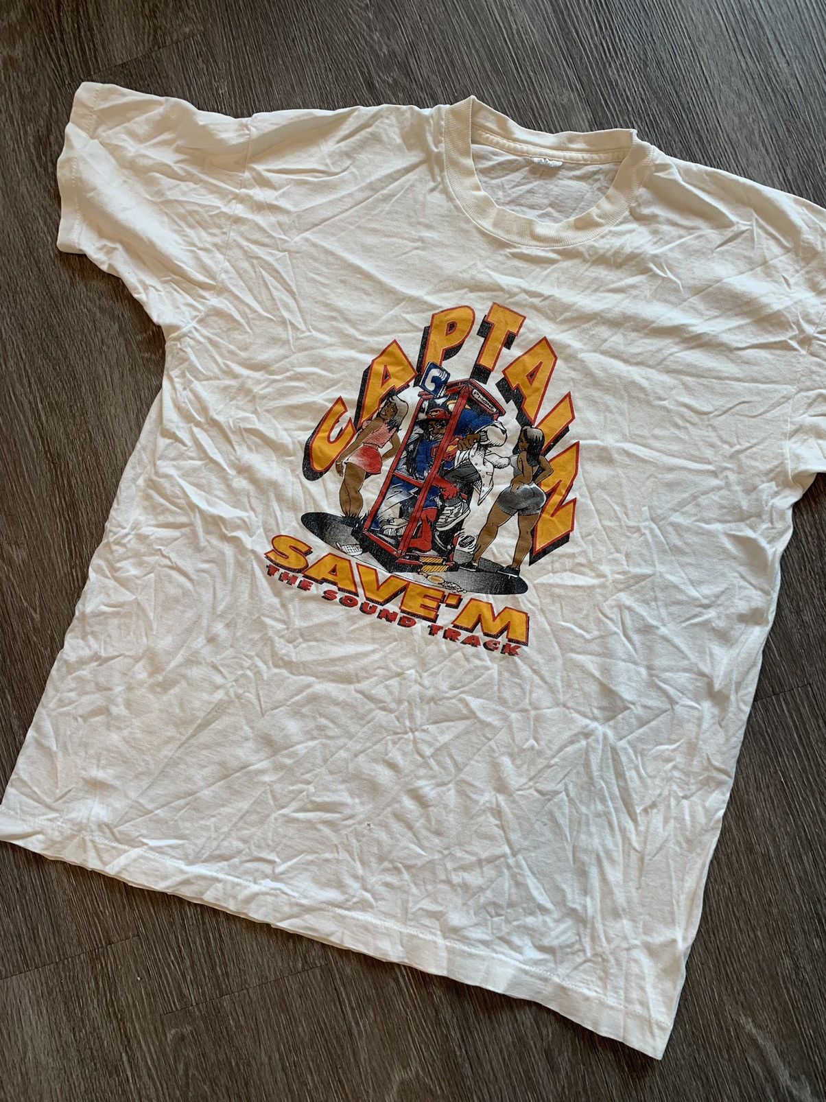 Rap Tees X Vintage Vintage 90s Captain Save Em Rap Tour T 4 Life Records Hoodie, Sweatshirt | PodTeesHub.com